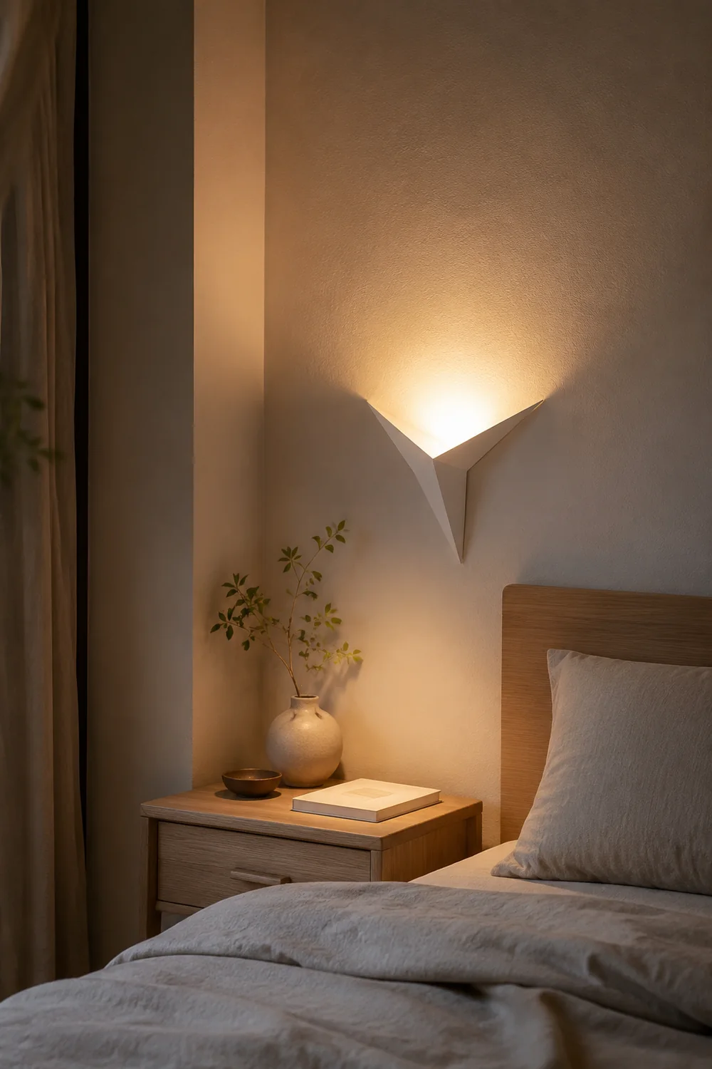 Moderne Minimalistische dreieckige LED-Wandleuchte, Weiß - Lumpaz