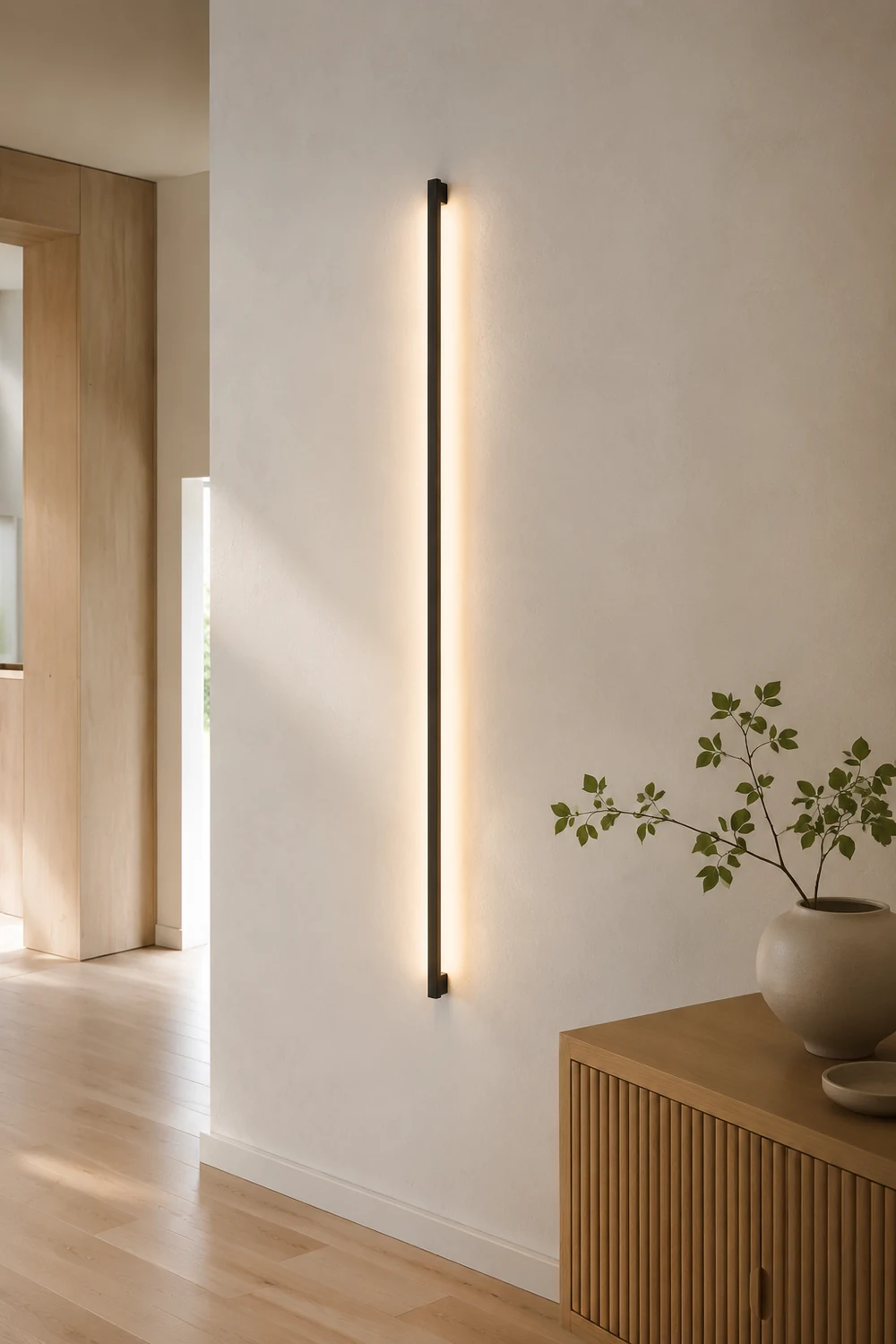 Edge Schlank Linear Wandlampe, Metall&Acryl, L 80/120CM - Lumpaz