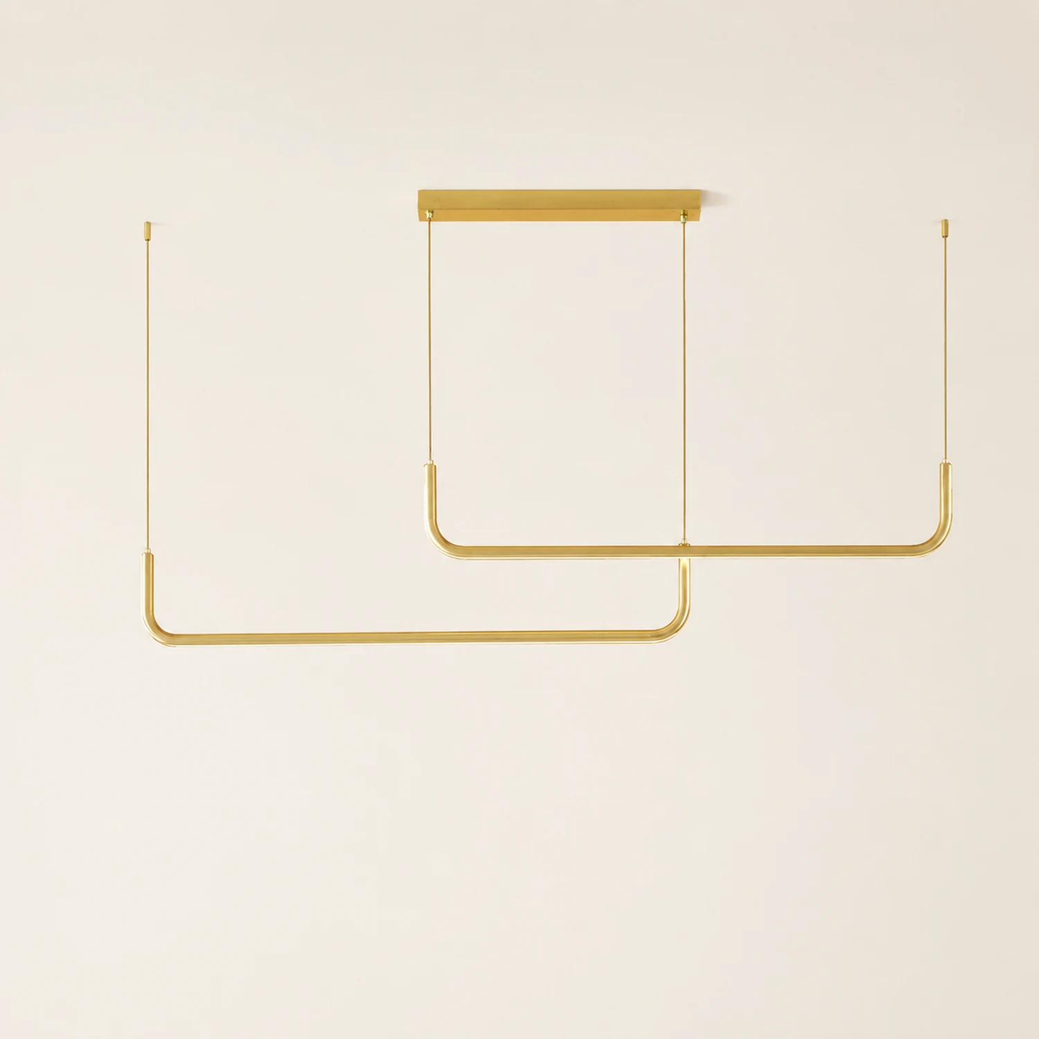 Edge Moderne Minimalistische LED Kronleuchter Pendelleuchte, Goldrahmen - Lumpaz