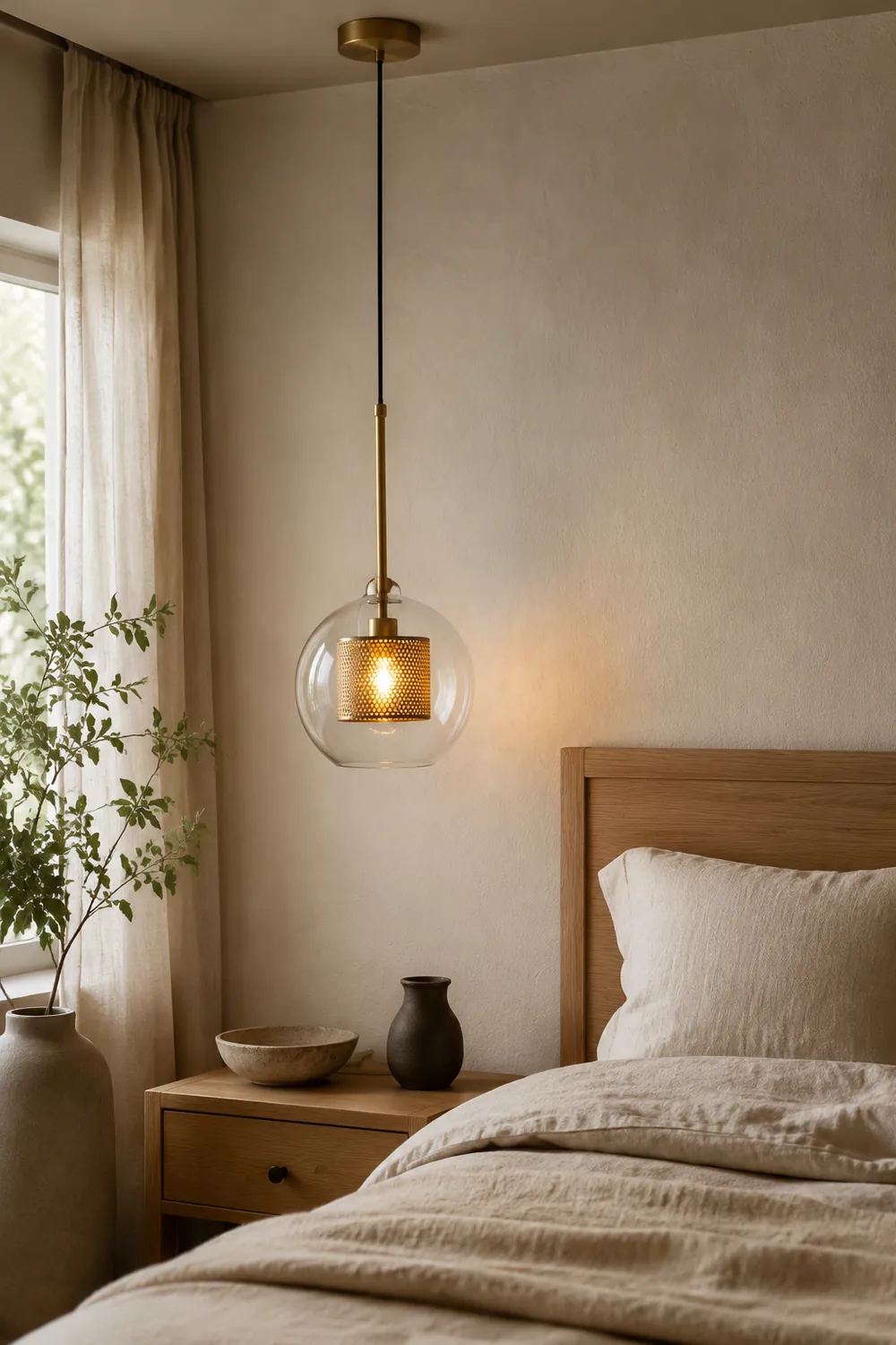 Nordische Industrielle Pendelleuchte aus Glas für Esszimmer, Gold - Lumpaz