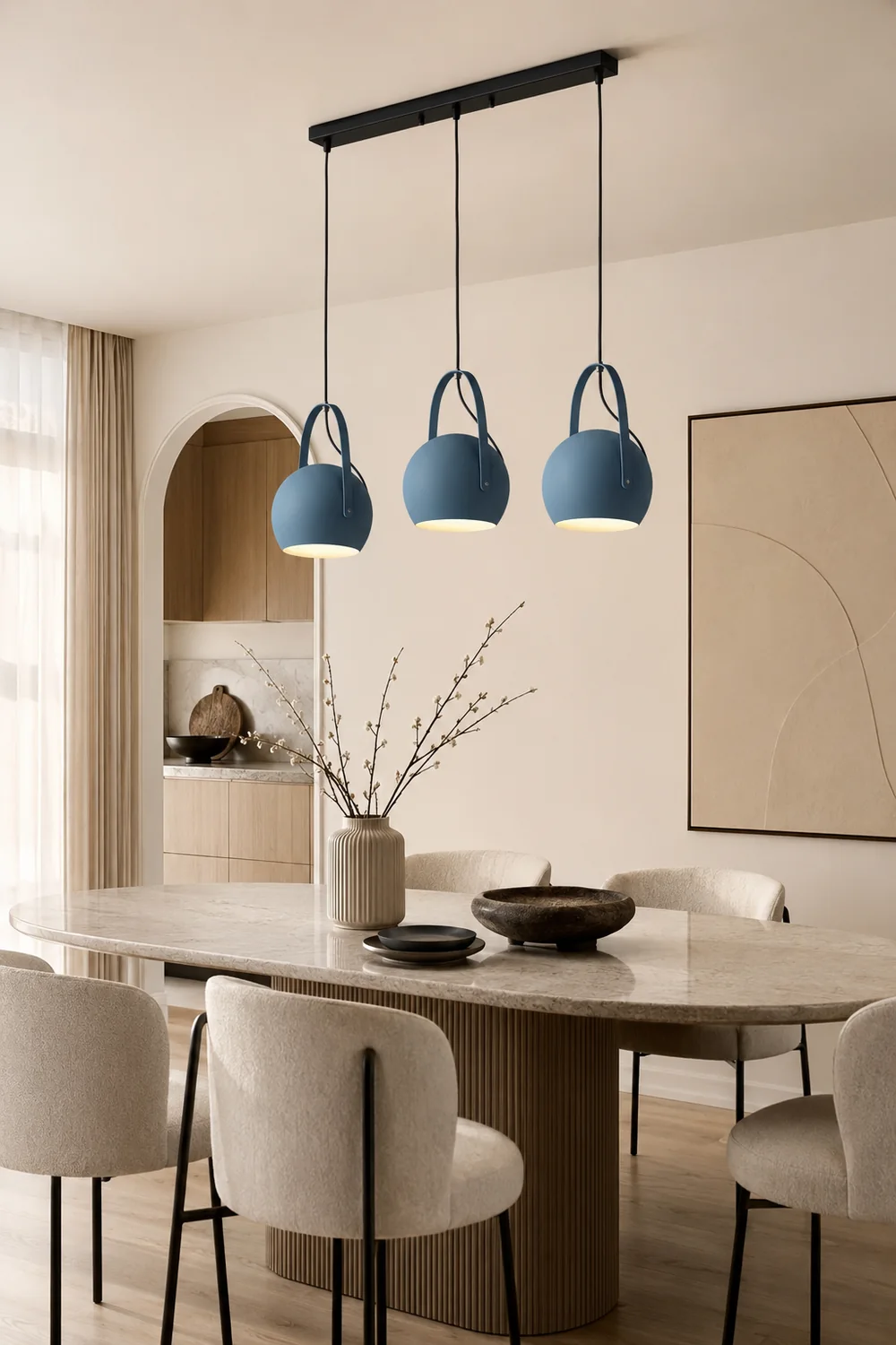 Morandi Pendelleuchte, Dunkelblau, ∅25CM - Lumpaz