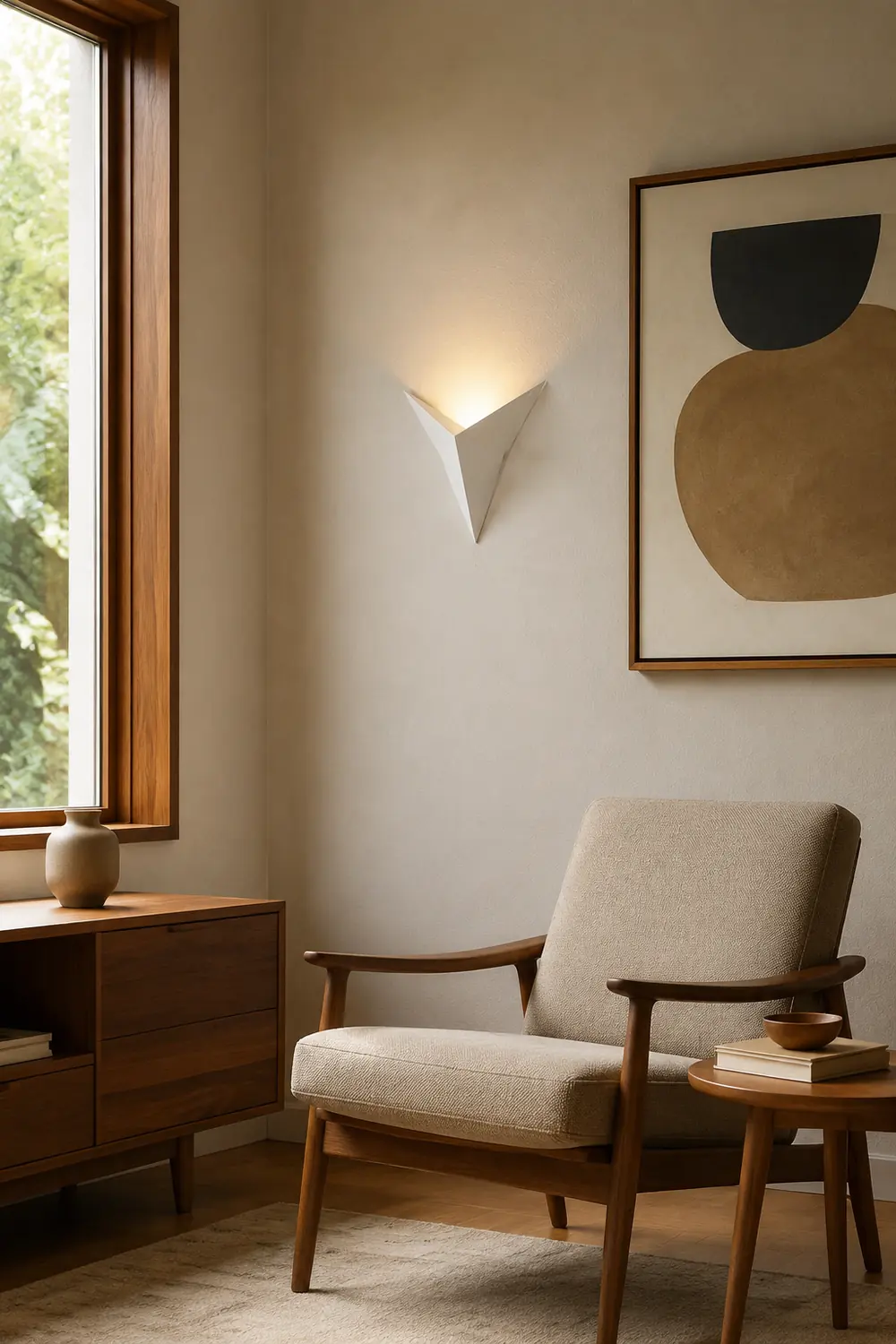 Moderne Minimalistische dreieckige LED-Wandleuchte, Weiß - Lumpaz