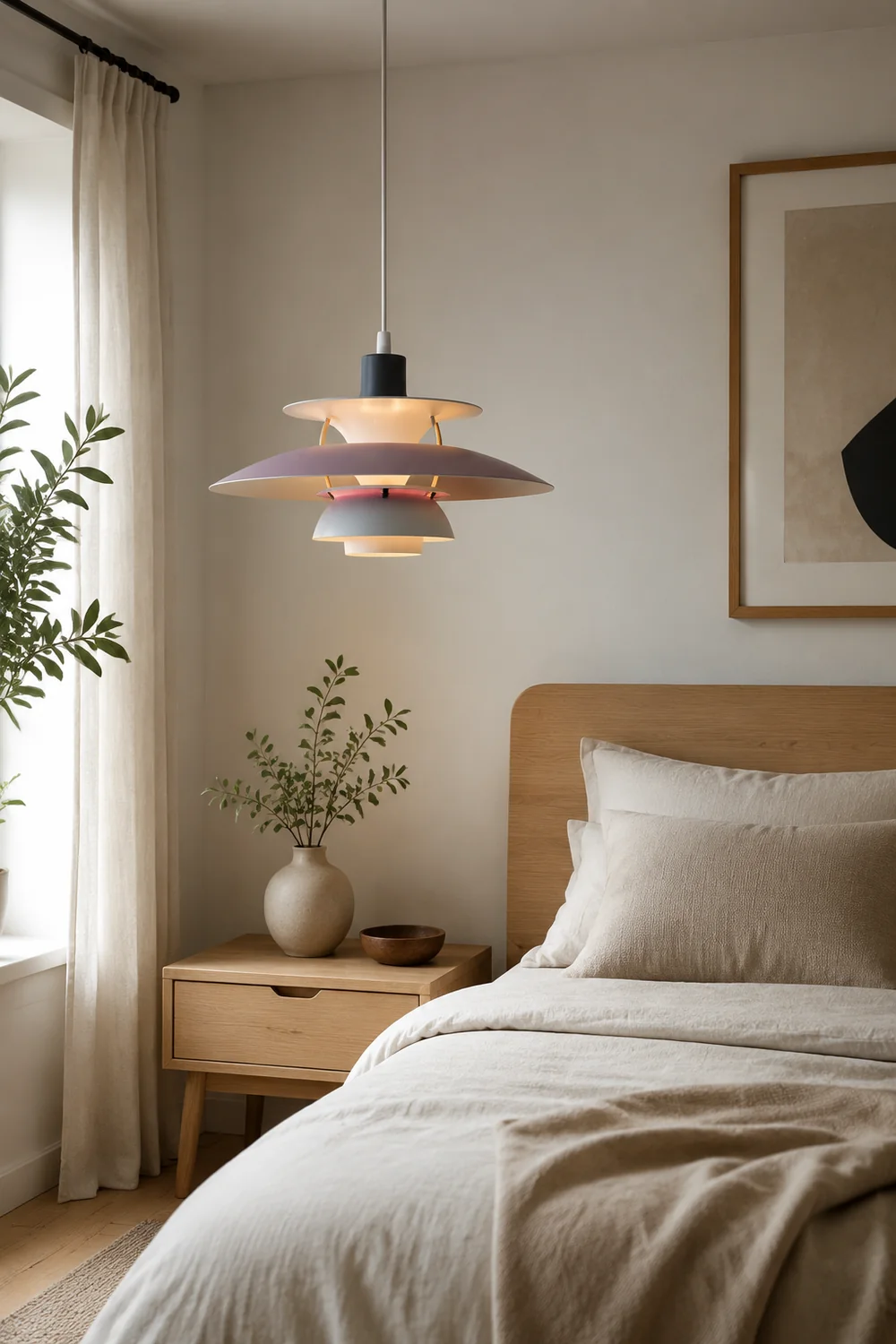 Moderne Macaron Regenschirm Pendelleuchte. Rauchviolett & Grau - Lumpaz