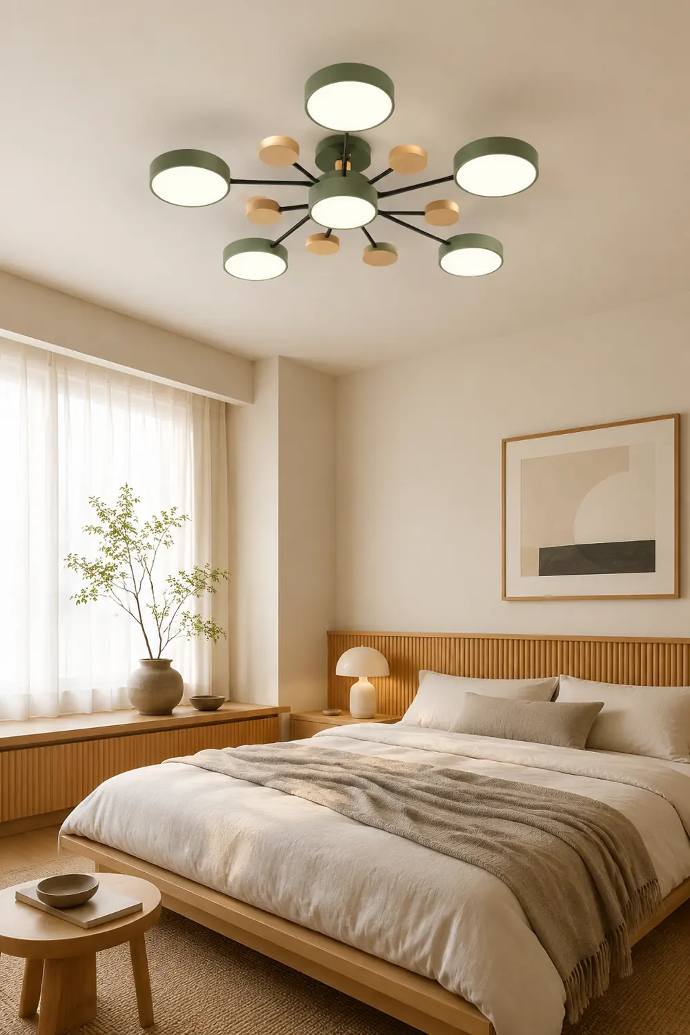 Moderne runde LED Deckenleuchte für Wohn- / Schlafzimmer, Grün - Lumpaz