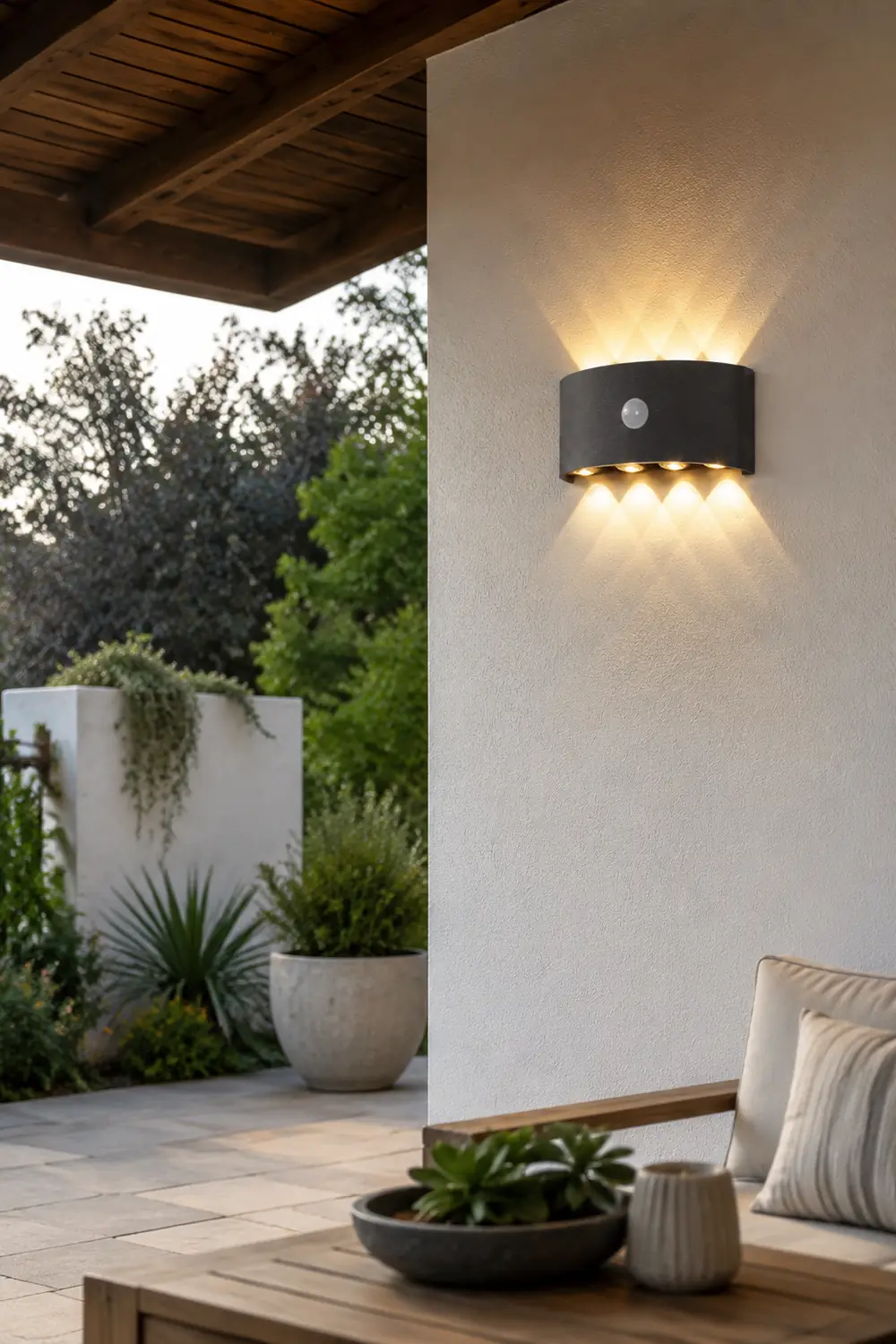 Orr Außenwandleuchte, Mensch- und Lichtsteuerungsschalter, 2 Farben - Lumpaz