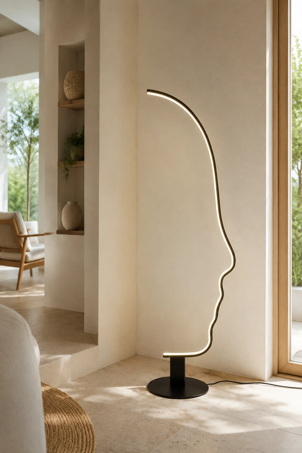 Postmoderne LED-Stehlampe mit menschlichem Gesicht, L170CM - Lumpaz