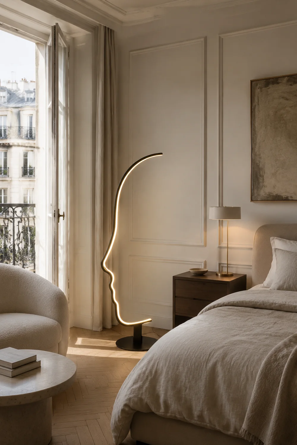 Postmoderne LED-Stehlampe mit menschlichem Gesicht, L170CM - Lumpaz