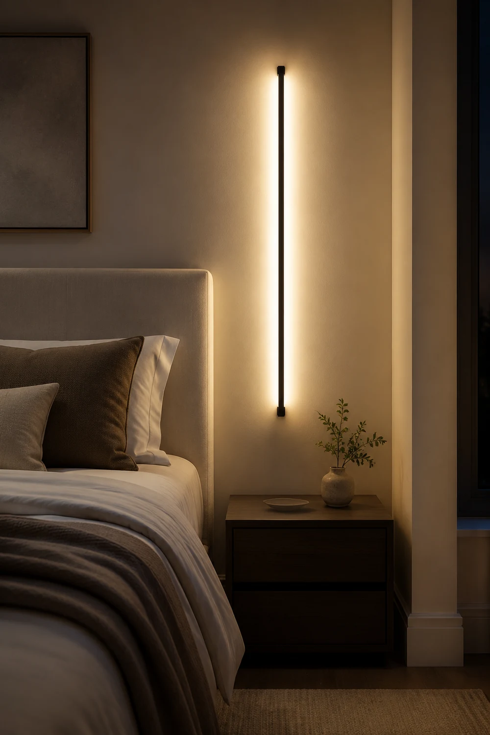 Edge Schlank Linear Wandlampe, Metall&Acryl, L 80/120CM - Lumpaz