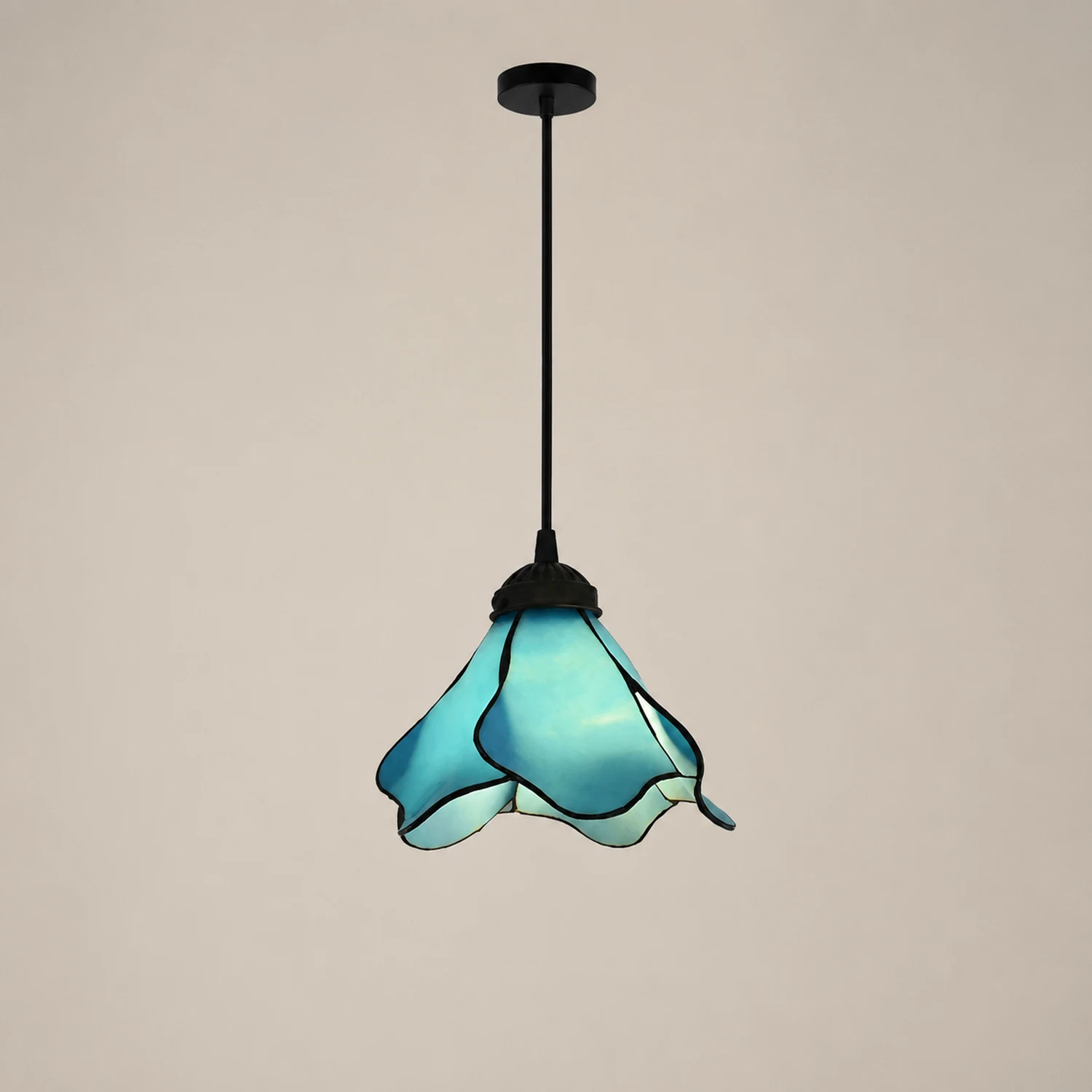 Félicie Pendelleuchte Blumenform aus Glas, 4 Farben, 1/3-flammig - Lumpaz