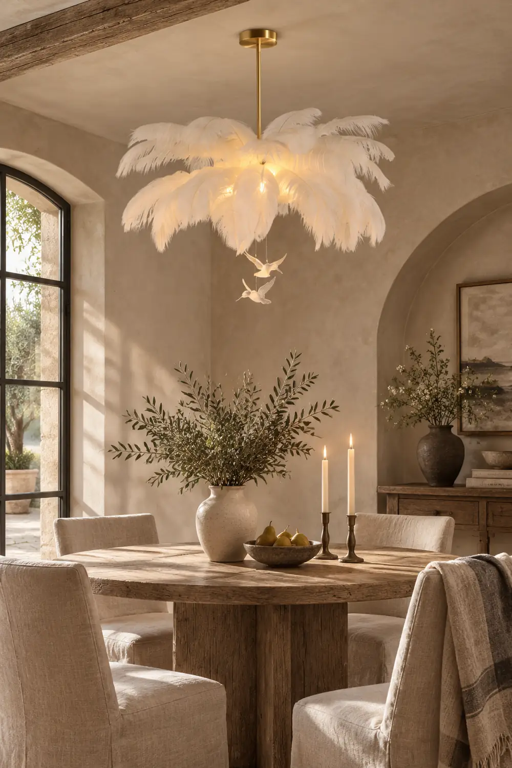 O'Moore  Kronleuchter Straußenfeder Vögel, 2 Stile, ∅56CM/60CM/65CM - Lumpaz