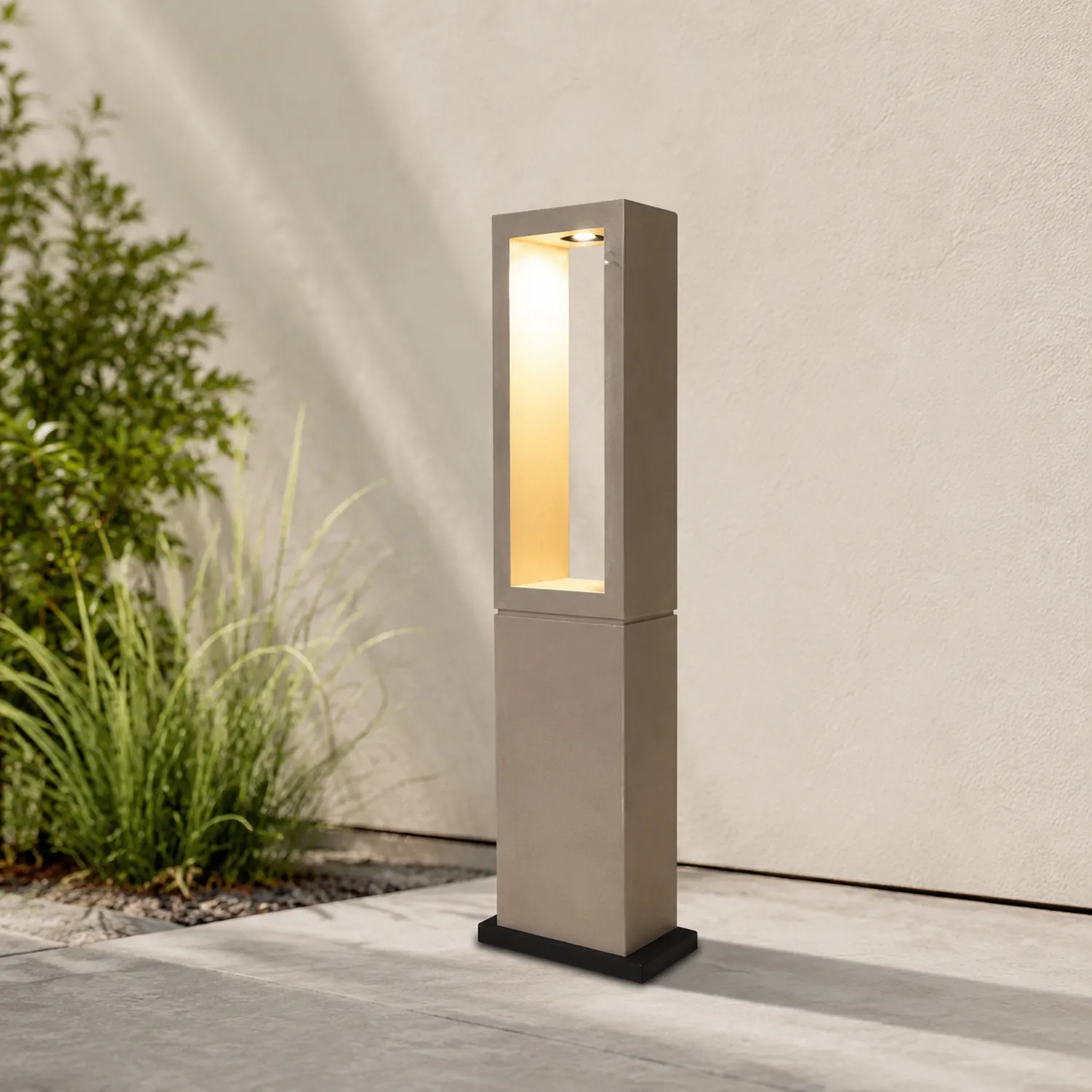 Pena Minimalistisch Außen-Pollerleuchte Grau, Metall & Aluminium, 25CM Lang - Lumpaz
