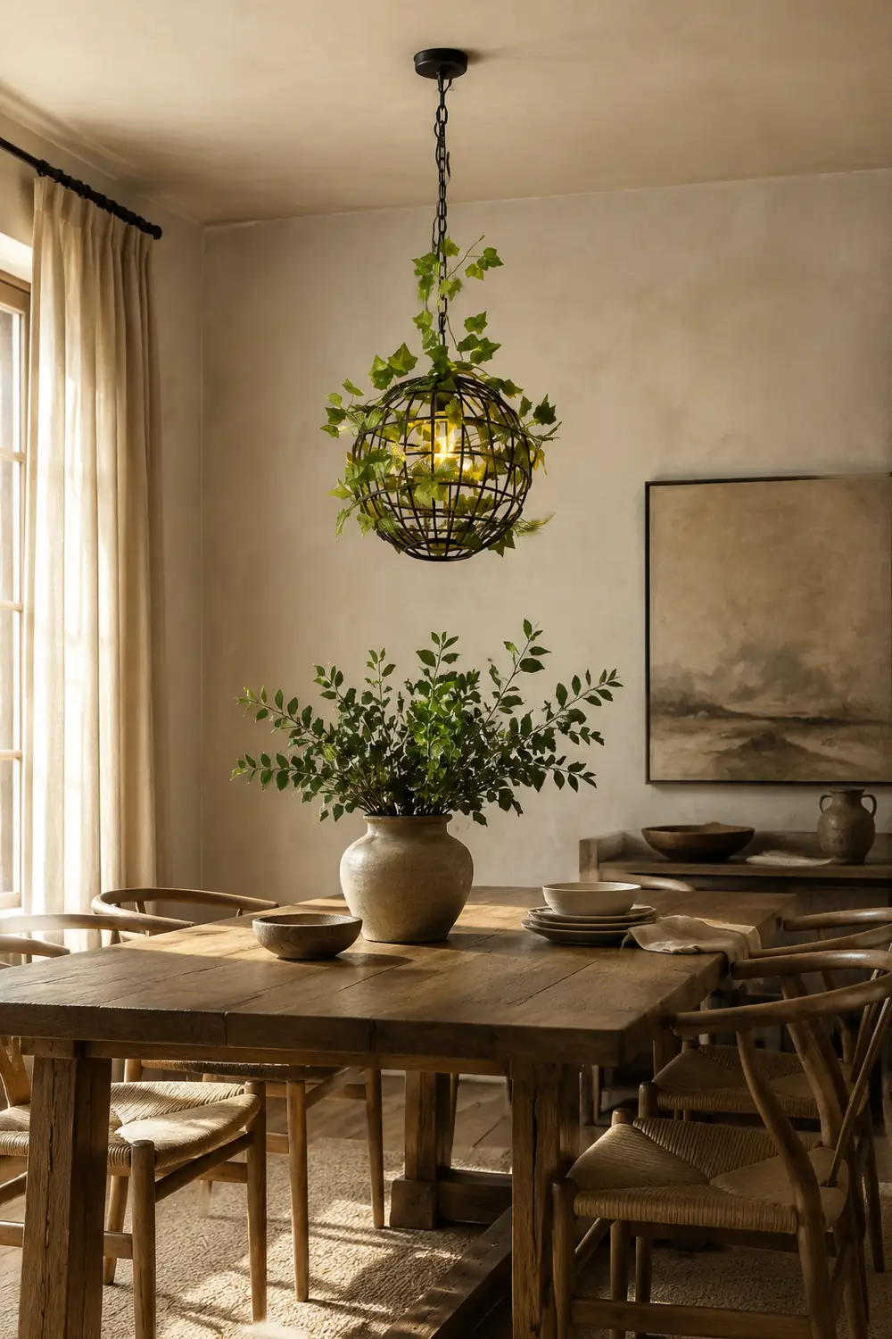 Nest Modern Pendelleuchte mit Planzendekor, 3 Farben, ∅30CM - Lumpaz