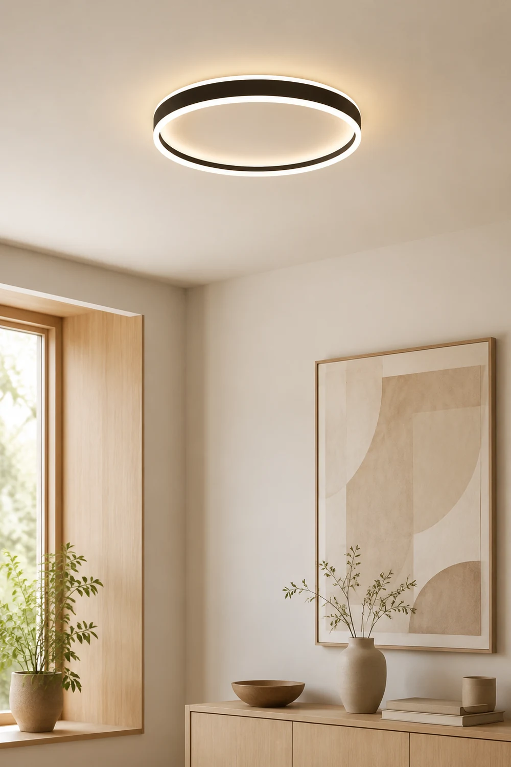 Quinn Deckenleuchte Ring, Minimalistisch, 2 Farben, ∅40CM/50CM - Lumpaz
