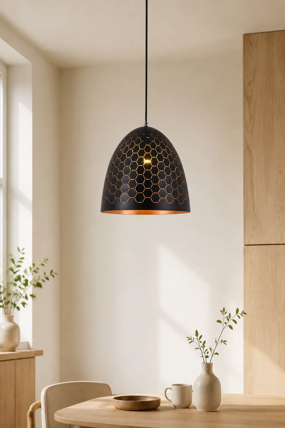 Nazifa Industriell Pendelleuchte Schwarz, 25/30/40CM Lang - Lumpaz