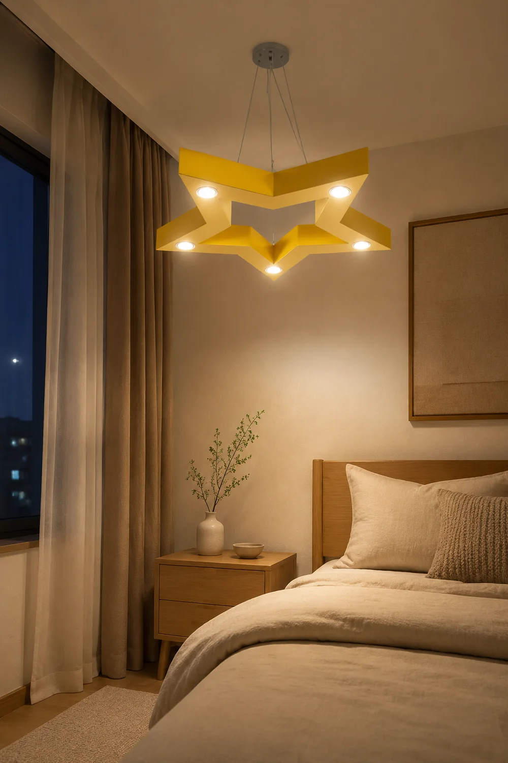 Minori Pendelleuchte Sterndesign, 4 Farben, 60CM Lang - Lumpaz