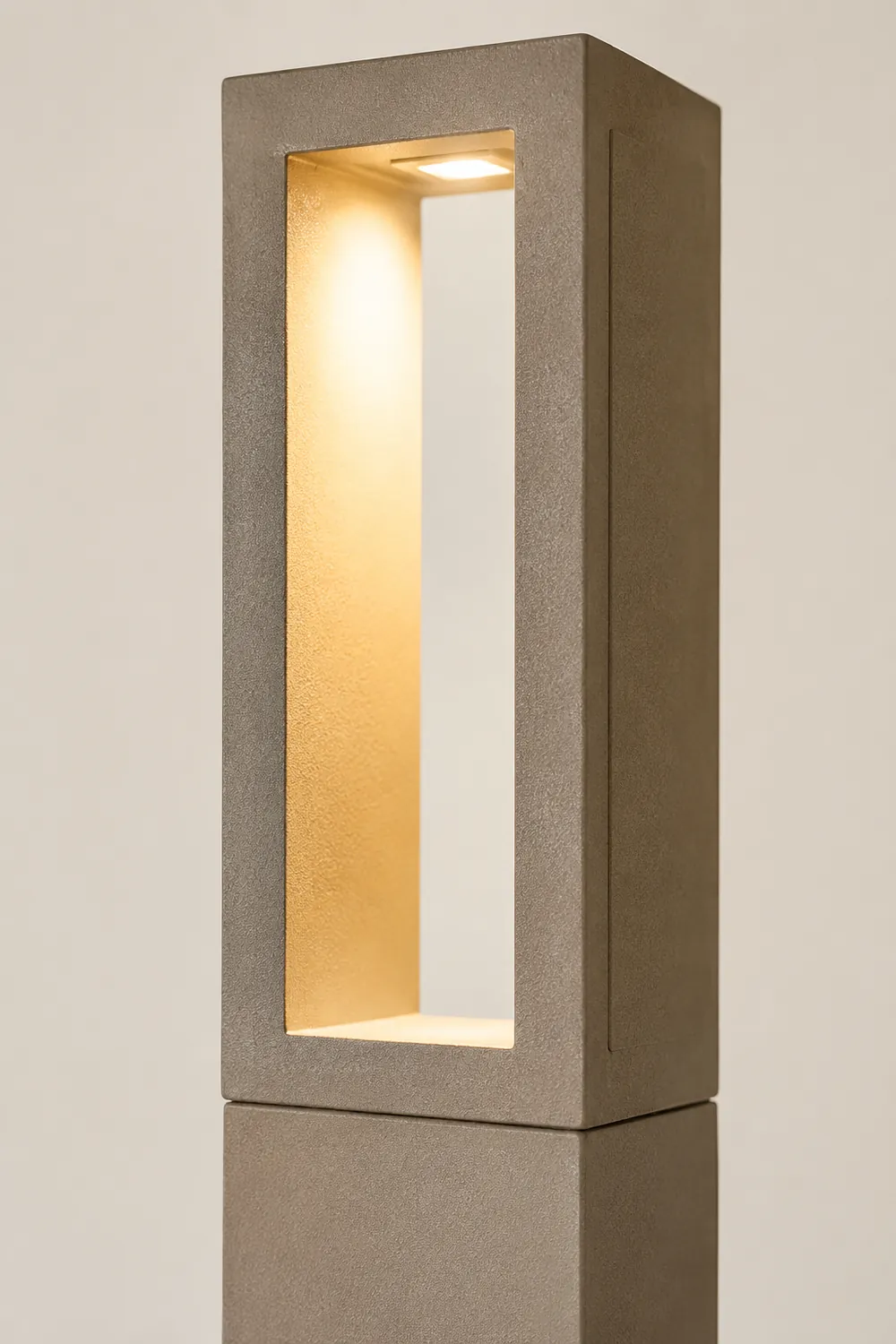 Pena Minimalistisch Außen-Pollerleuchte Grau, Metall & Aluminium, 25CM Lang - Lumpaz