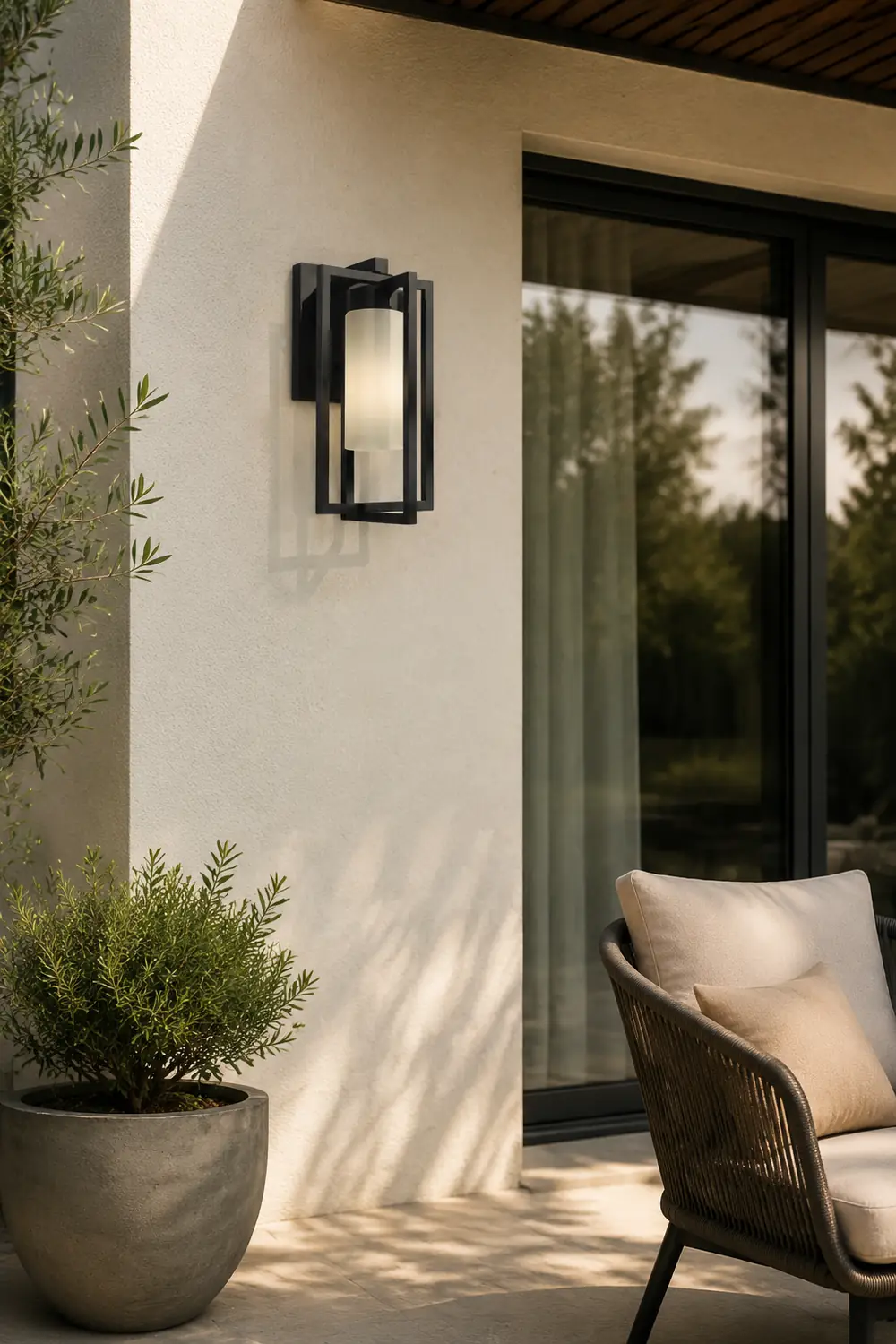 Orr Außenwandleuchte Schwarz, Rechteckig, Metall, 57CM Lang - Lumpaz