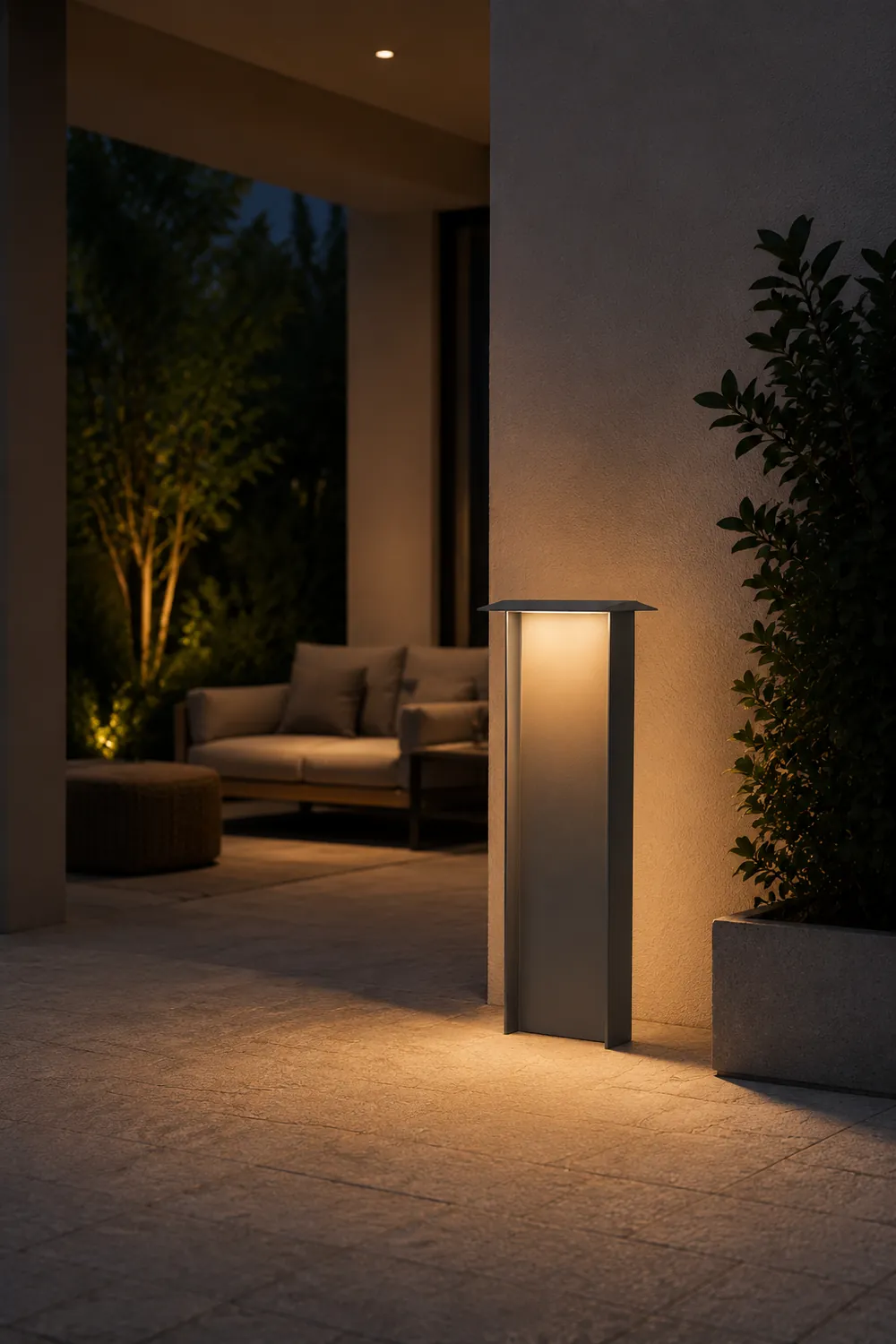 Orr Modern Außen-Pollerleuchte Grau Solar, 32CM/72CM Lang - Lumpaz