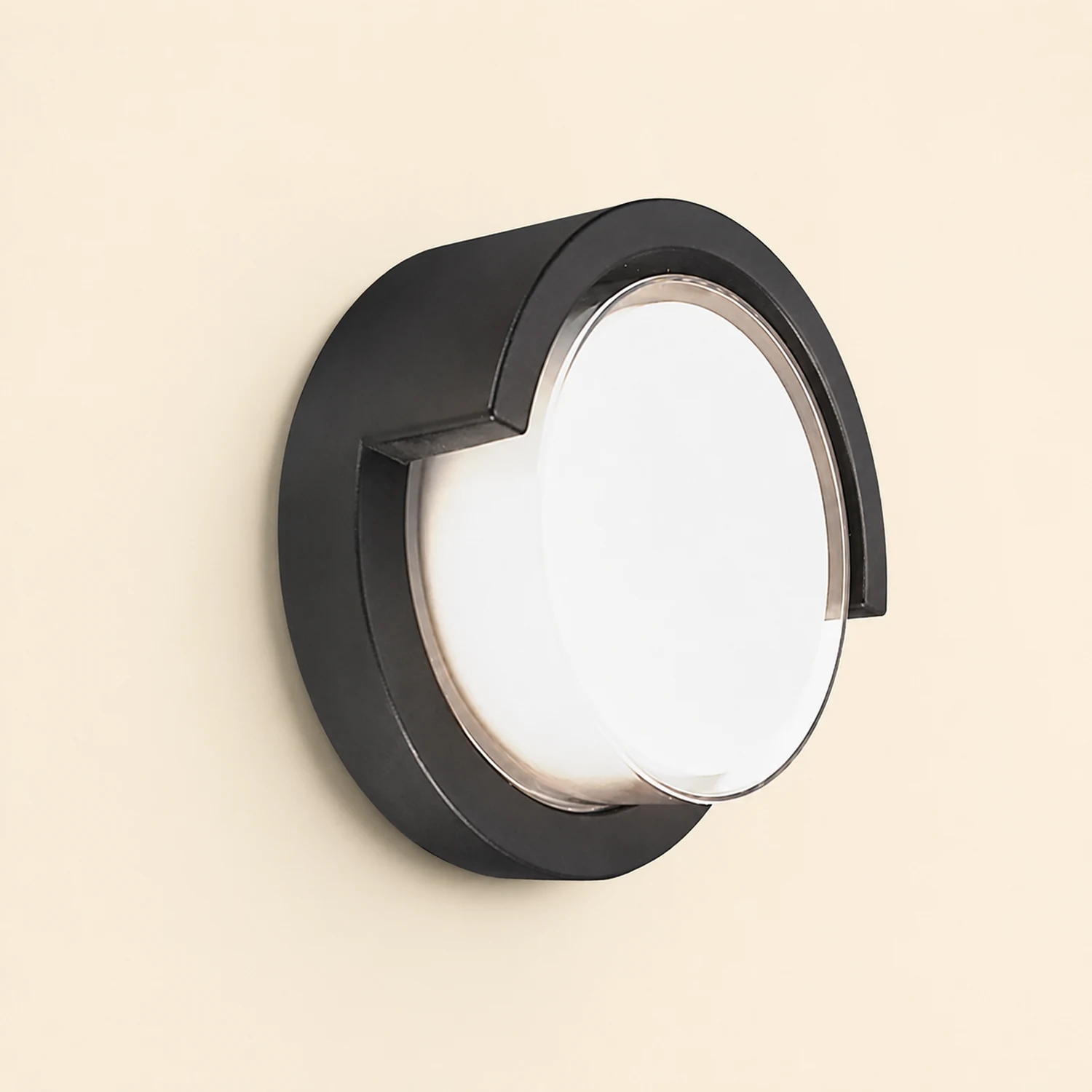 Orr Außenwandleuchte Rund, Schwarz, 2 Stile, 16/17CM Lang - Lumpaz