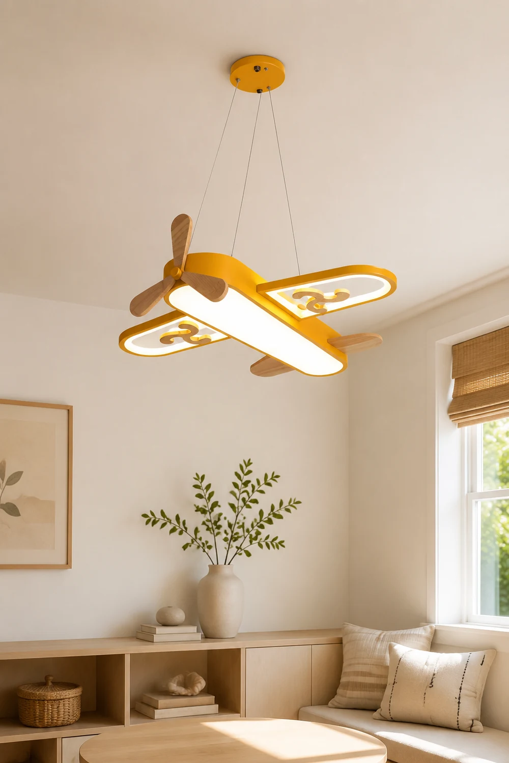 Minori Pendelleuchte Flugzeugform, 2 Farben, 55/67CM Lang - Lumpaz