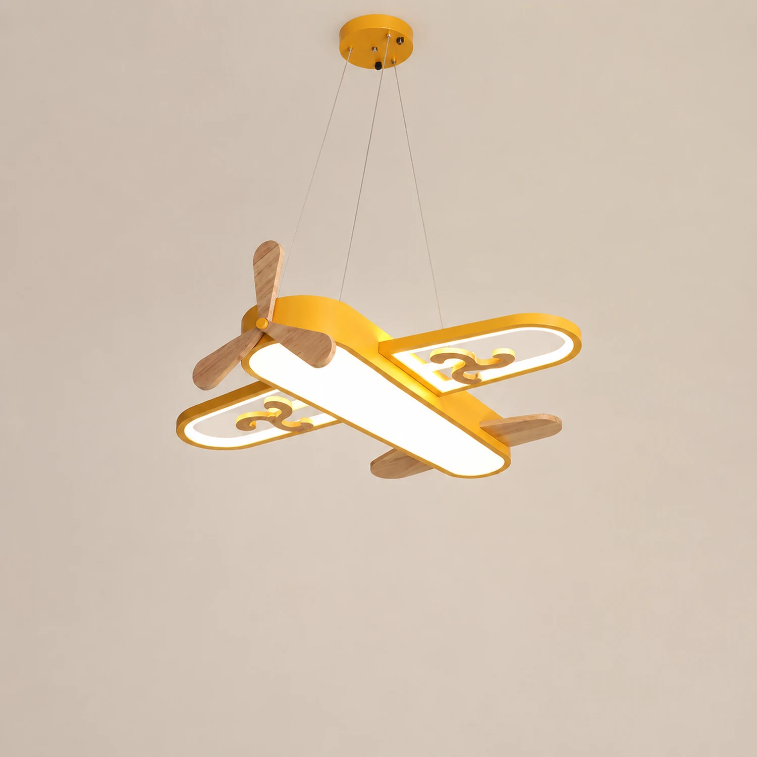 Minori Pendelleuchte Flugzeugform, 2 Farben, 55/67CM Lang - Lumpaz