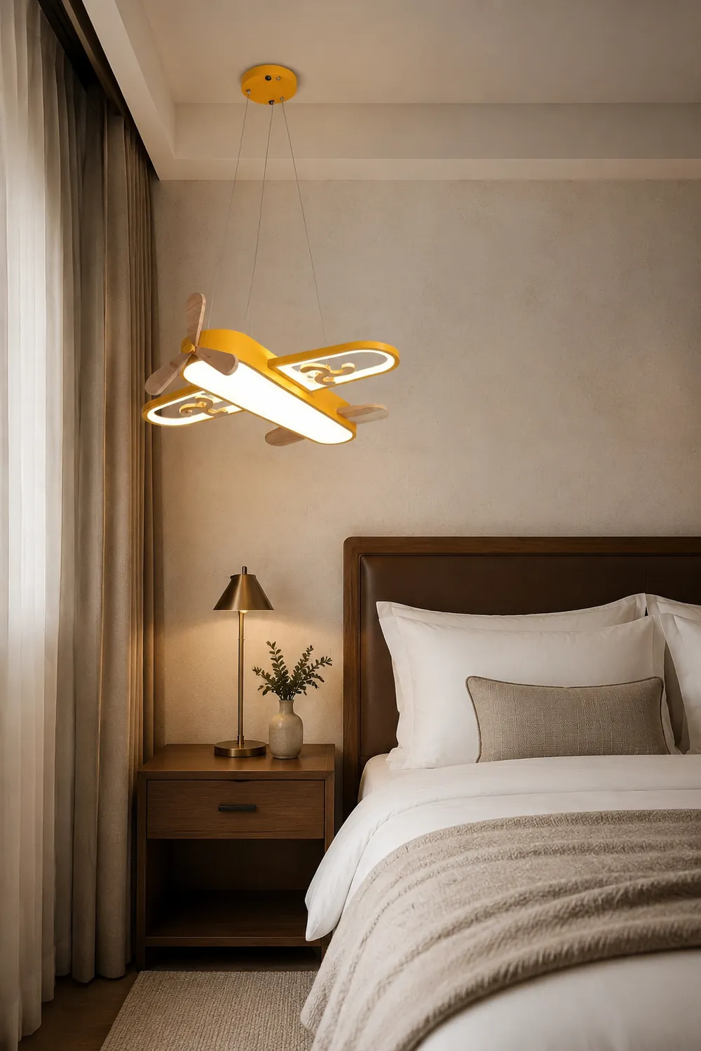 Minori Pendelleuchte Flugzeugform, 2 Farben, 55/67CM Lang - Lumpaz