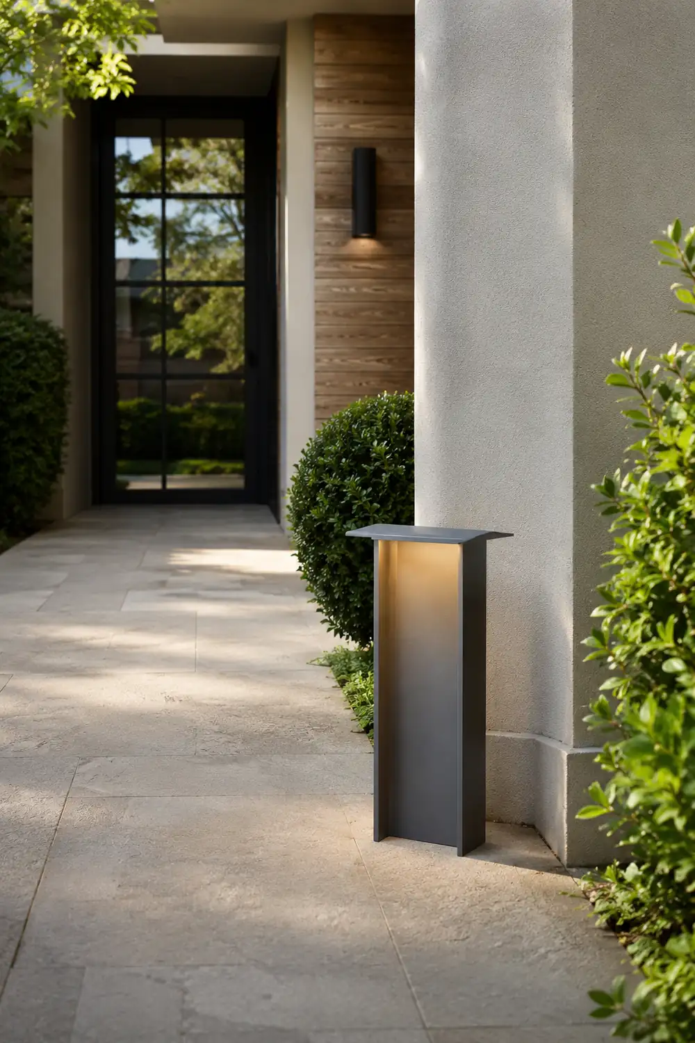 Orr Modern Außen-Pollerleuchte Grau Solar, 32CM/72CM Lang - Lumpaz