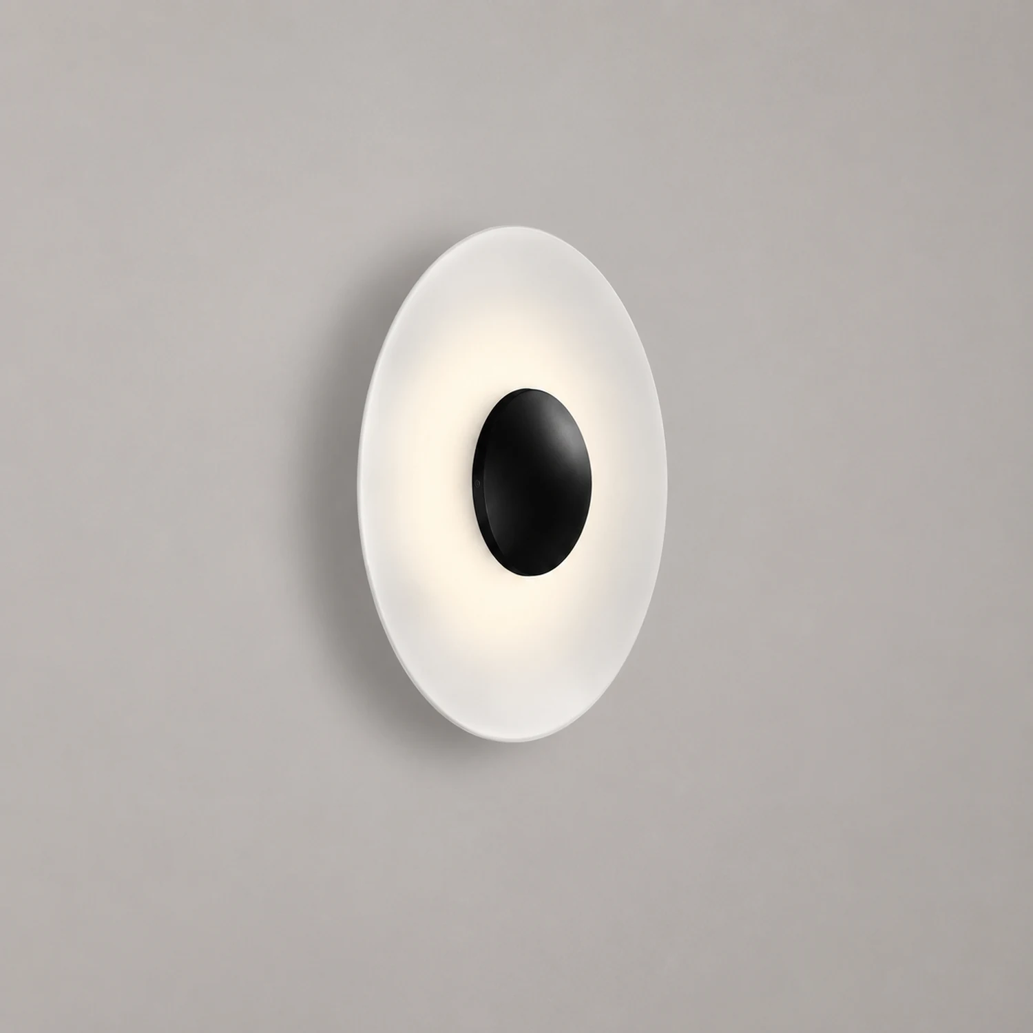 Orr Rund Außenwandleuchte Schwarz/Weiß, ∅ 30/40CM - Lumpaz