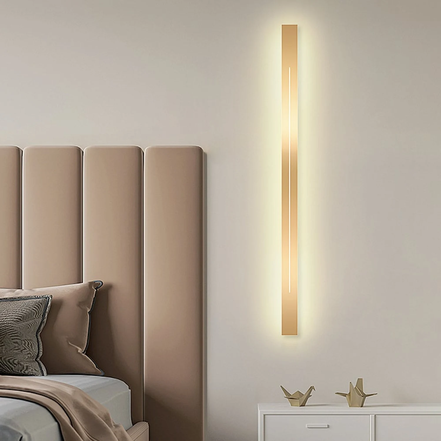Edge Innenwandleuchte, Schwarz & Gold, 60/80/100/120/150/180/200CM Lang - Lumpaz