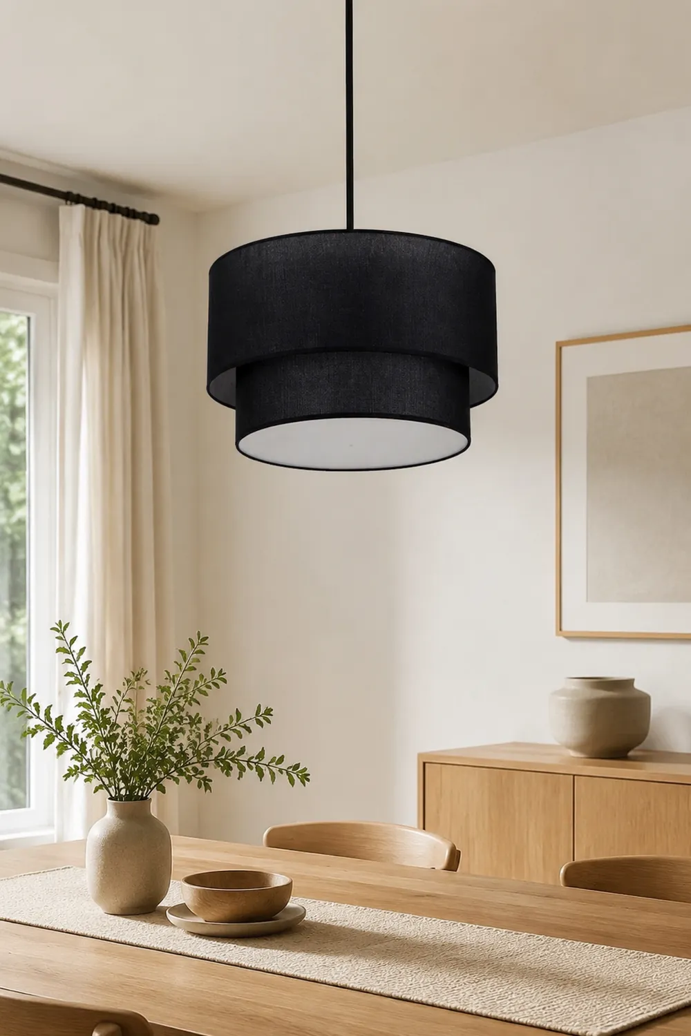 Renée Minimalistisch Pendelleuchte aus Textil, 3 Farben, ∅40CM - Lumpaz