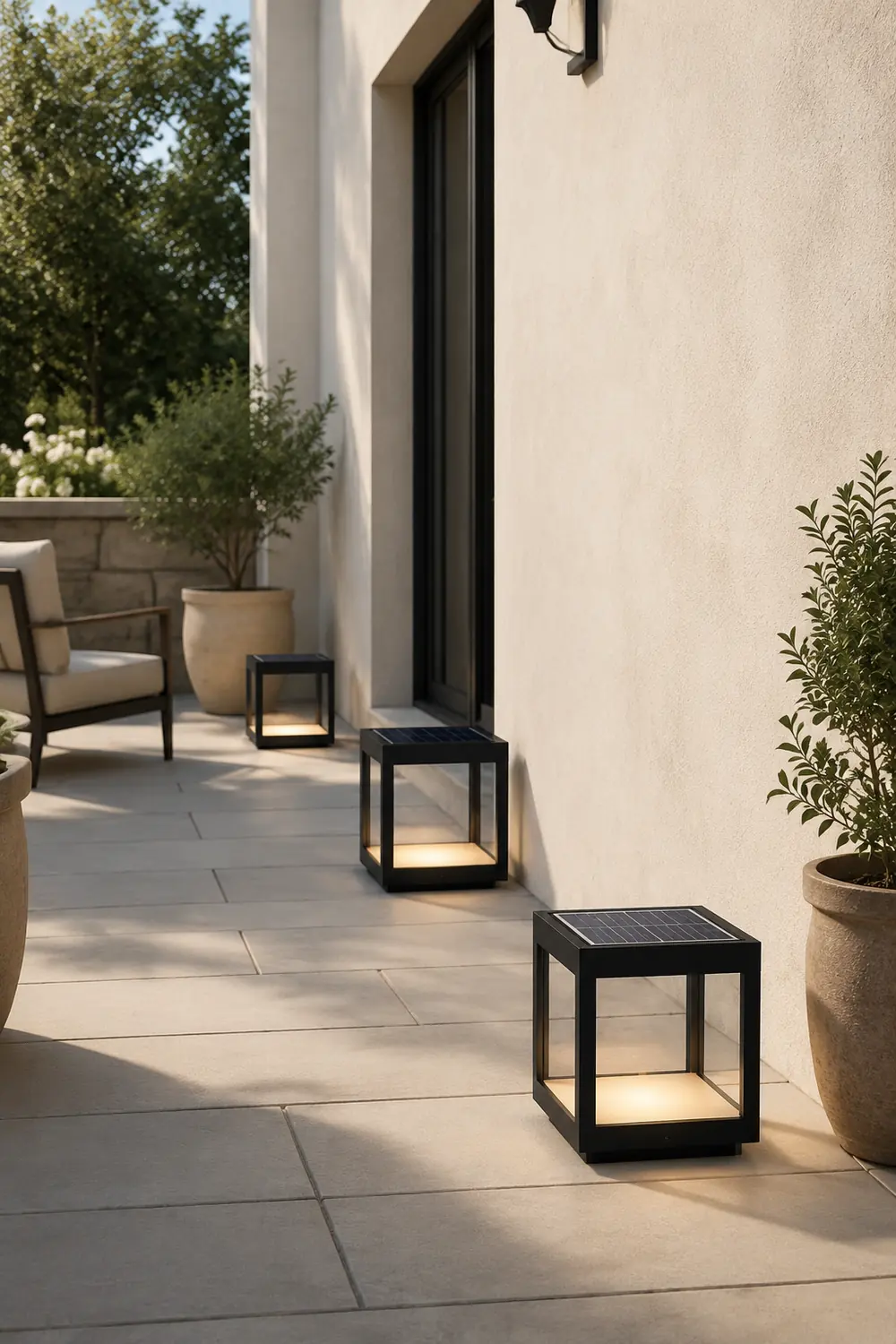 Orr Minimalistisch Außenstehleuchte Solar Schwarz,  27CM/32CM/42CM Lang - Lumpaz