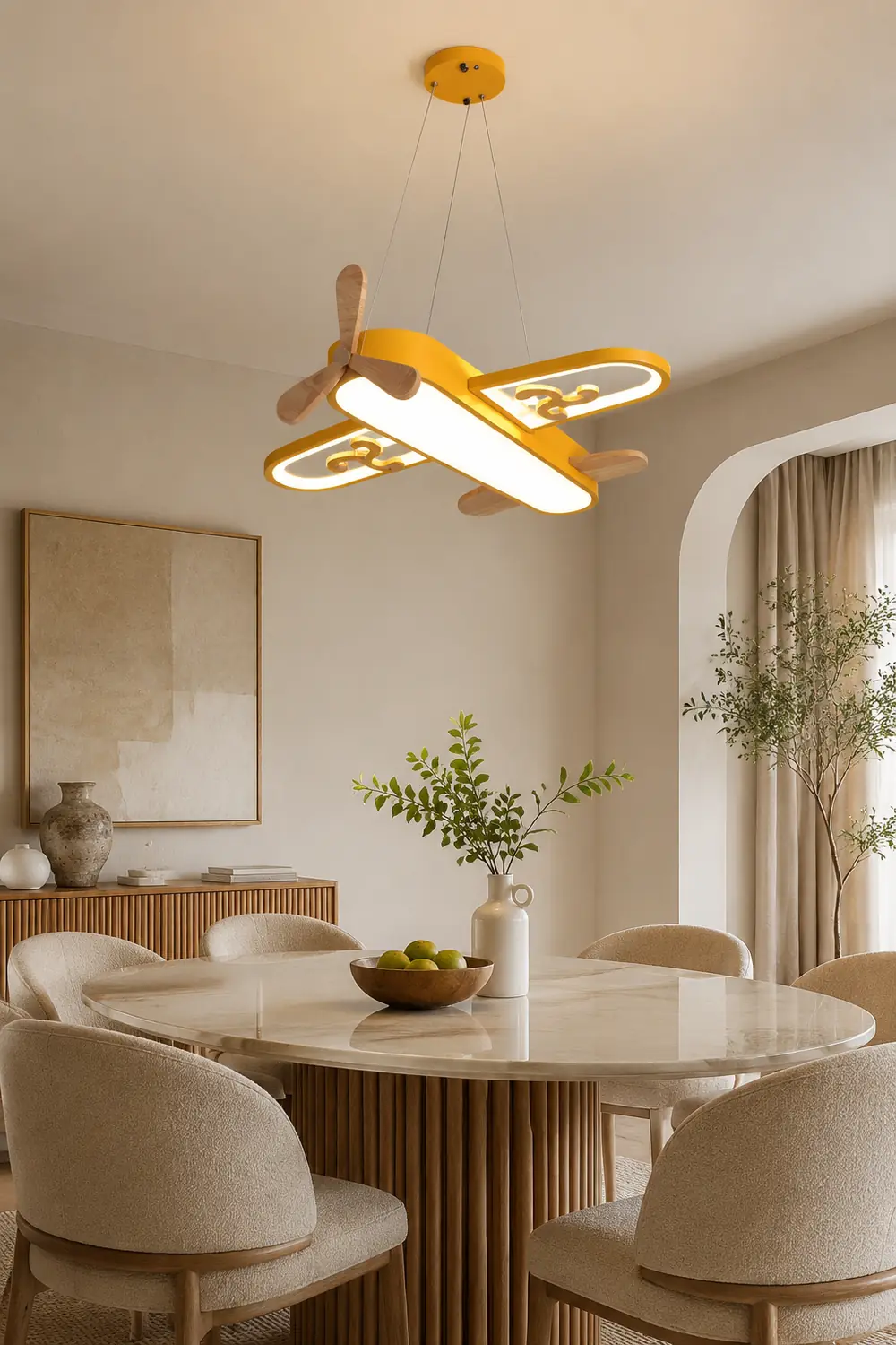 Minori Pendelleuchte Flugzeugform, 2 Farben, 55/67CM Lang - Lumpaz