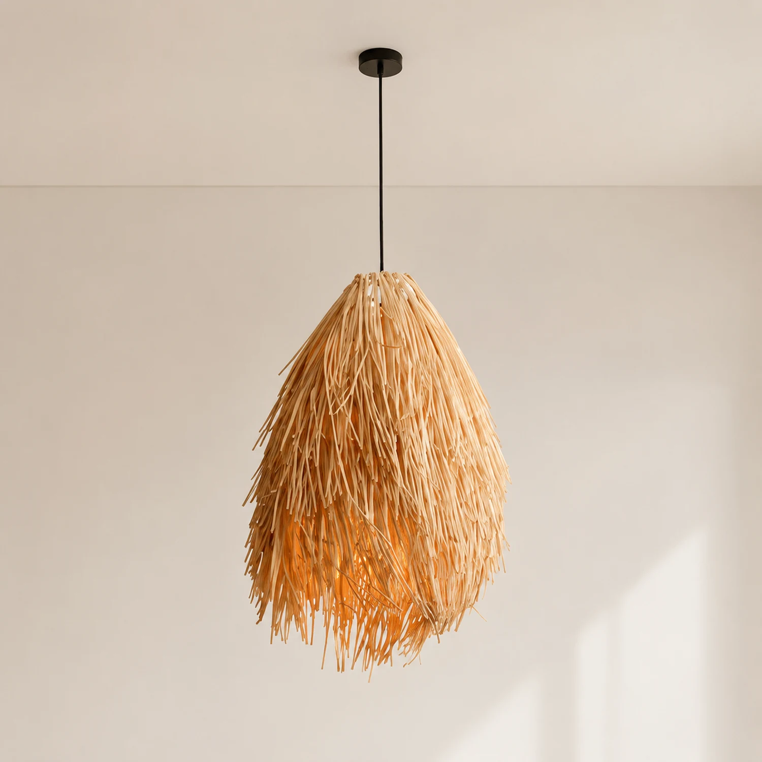 Muto Pendelleuchte Rattan, 35CMx53CM - Lumpaz