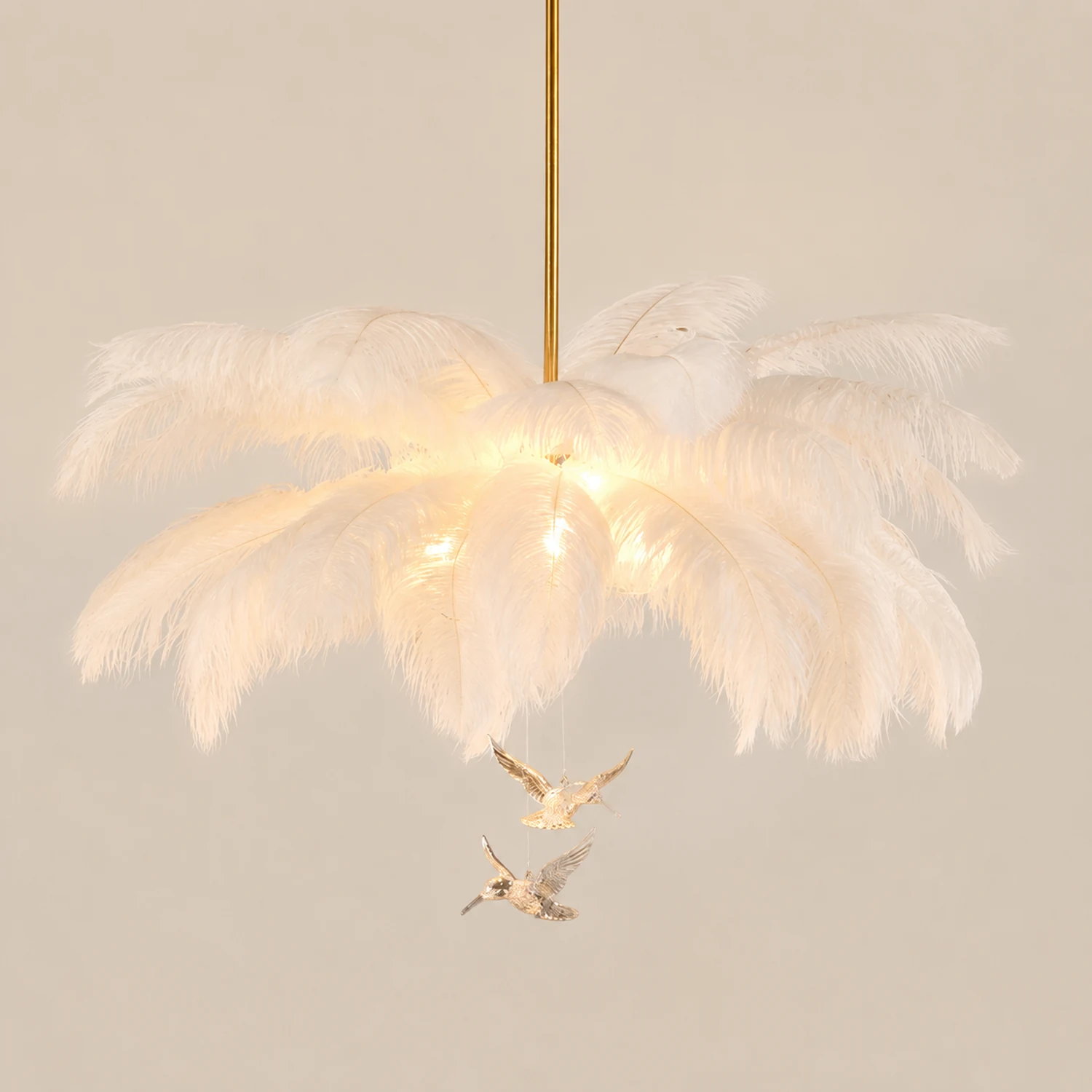 O'Moore  Kronleuchter Straußenfeder Vögel, 2 Stile, ∅56CM/60CM/65CM - Lumpaz