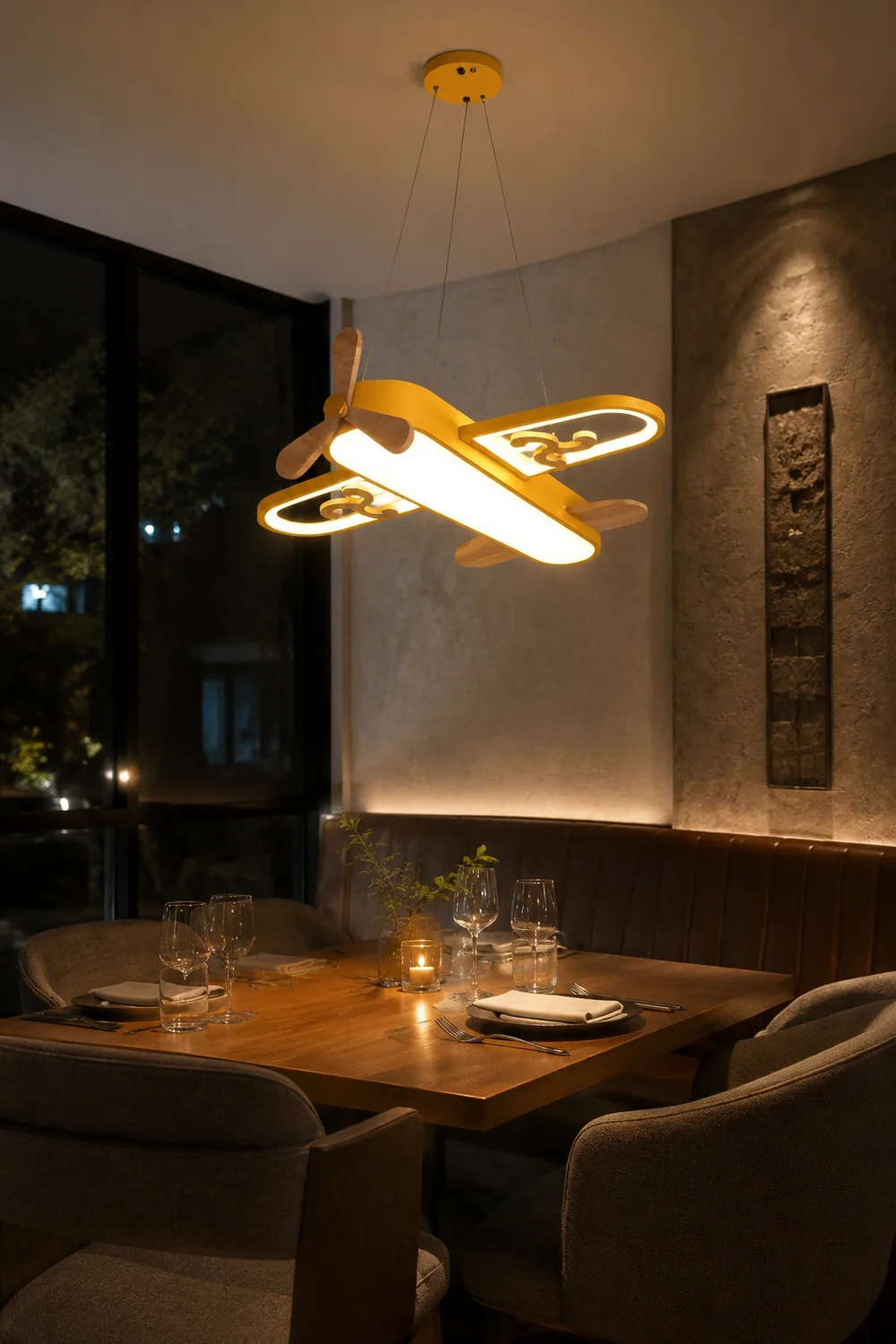 Minori Pendelleuchte Flugzeugform, 2 Farben, 55/67CM Lang - Lumpaz
