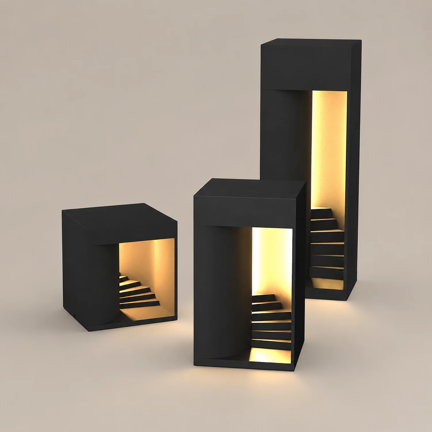 Orr Dekorativ Außenleuchte Treppendesign, 27CM/43CM/73CM Lang - Lumpaz