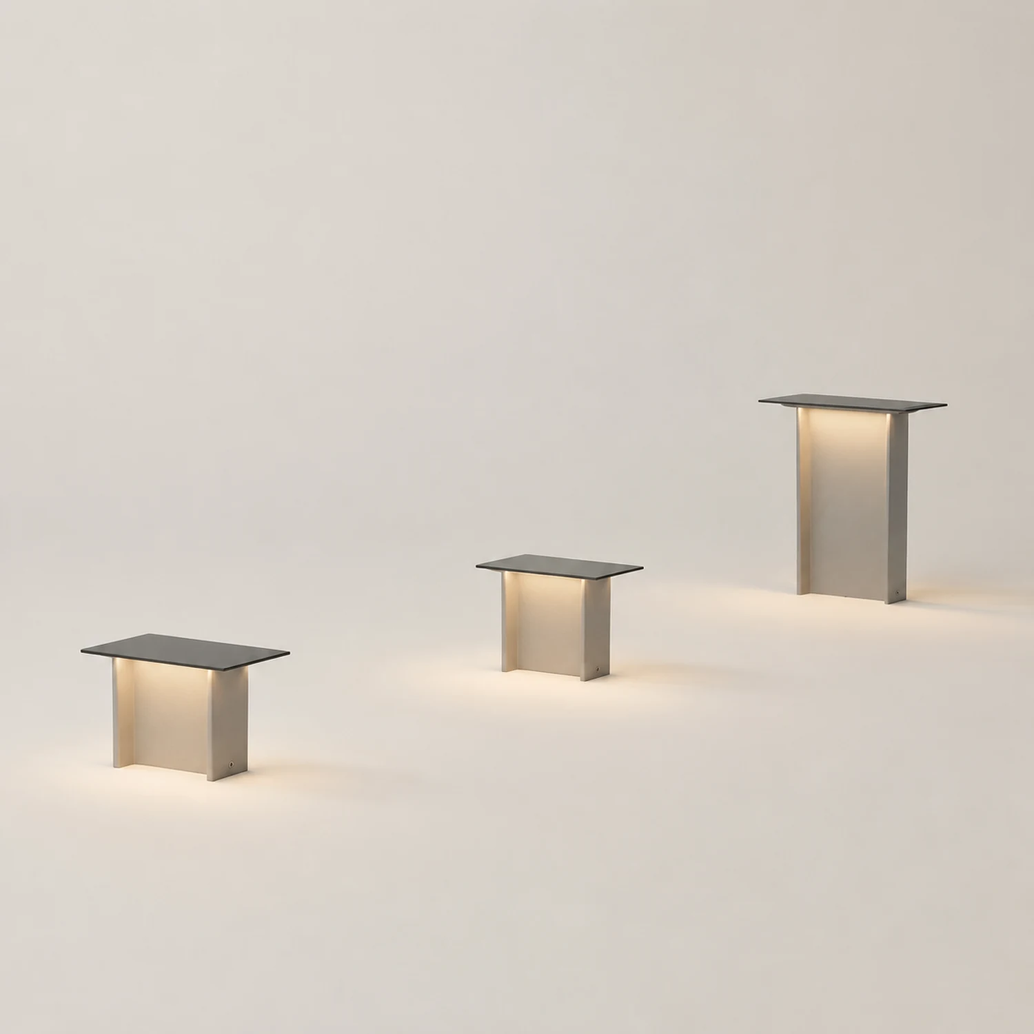 Orr Modern Außen-Pollerleuchte Grau Solar, 32CM/72CM Lang - Lumpaz