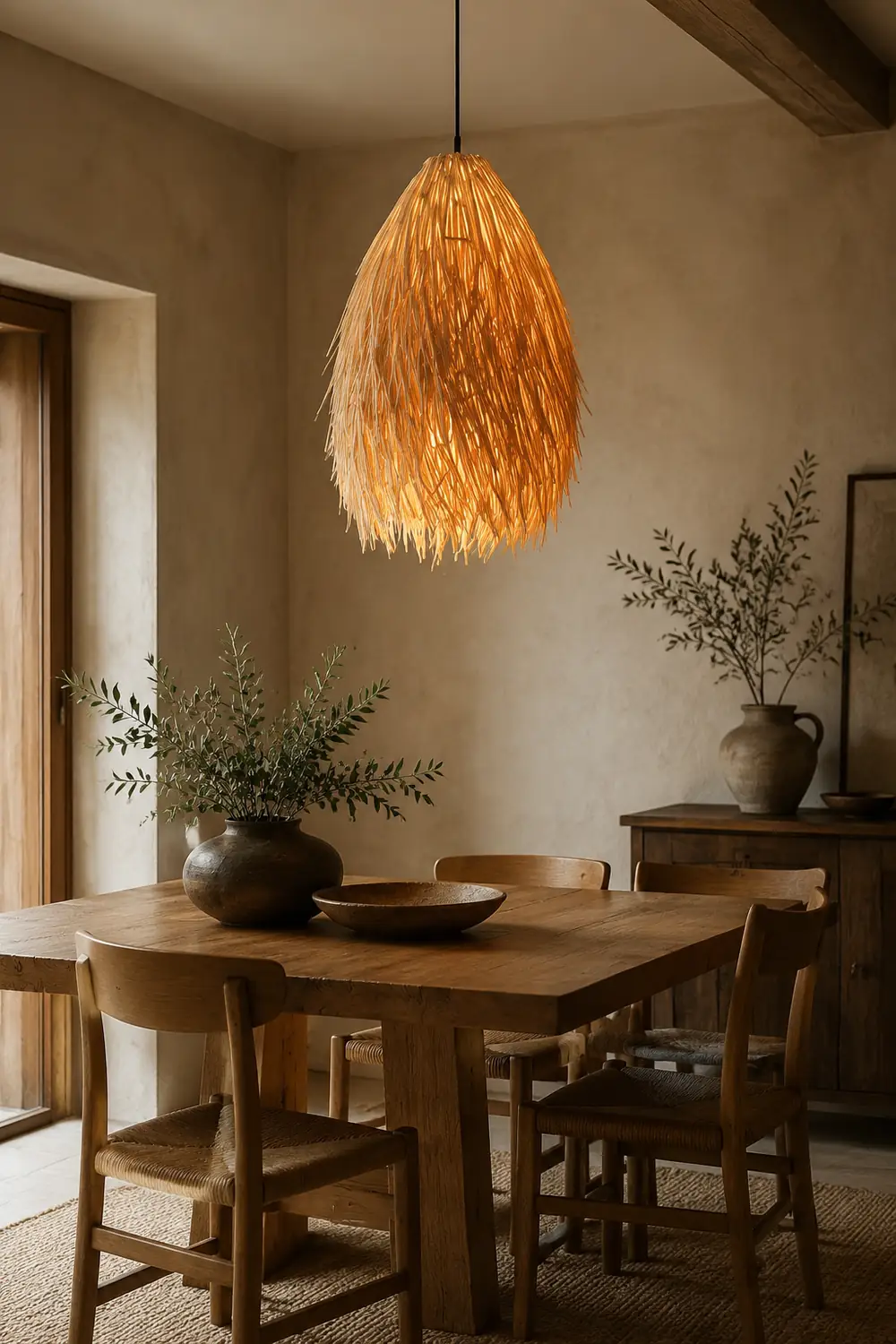 Muto Pendelleuchte Rattan, 35CMx53CM - Lumpaz