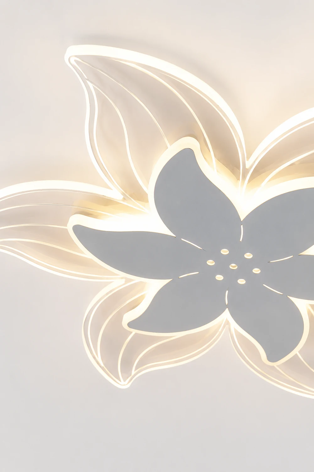 Hana Deckenleuchte Blumenform Weiß, 42/52CM Lang - Lumpaz