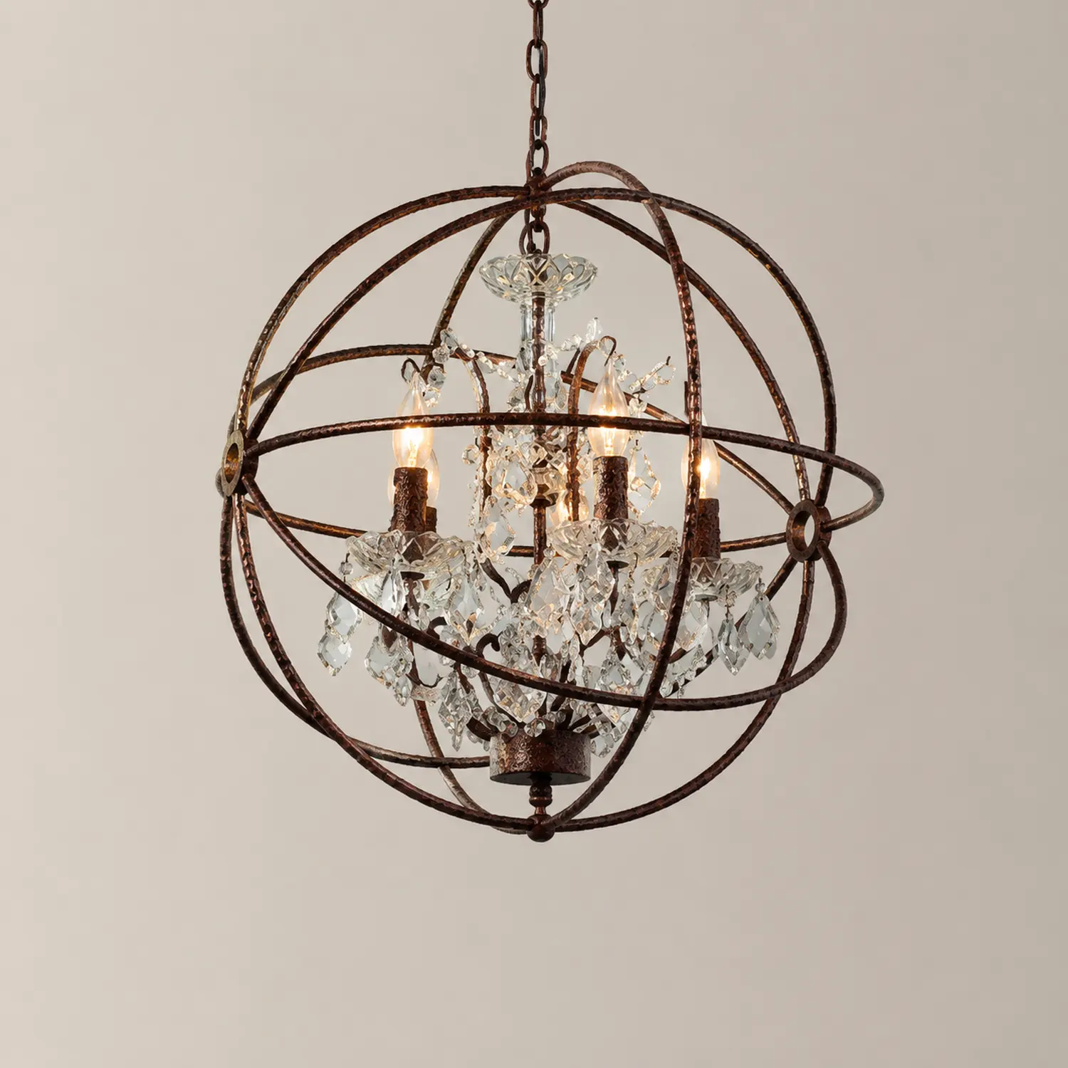 Kristy Vintage Pendelleuchte aus Kristall & Metall, 2 Farben, ∅40CM - Lumpaz