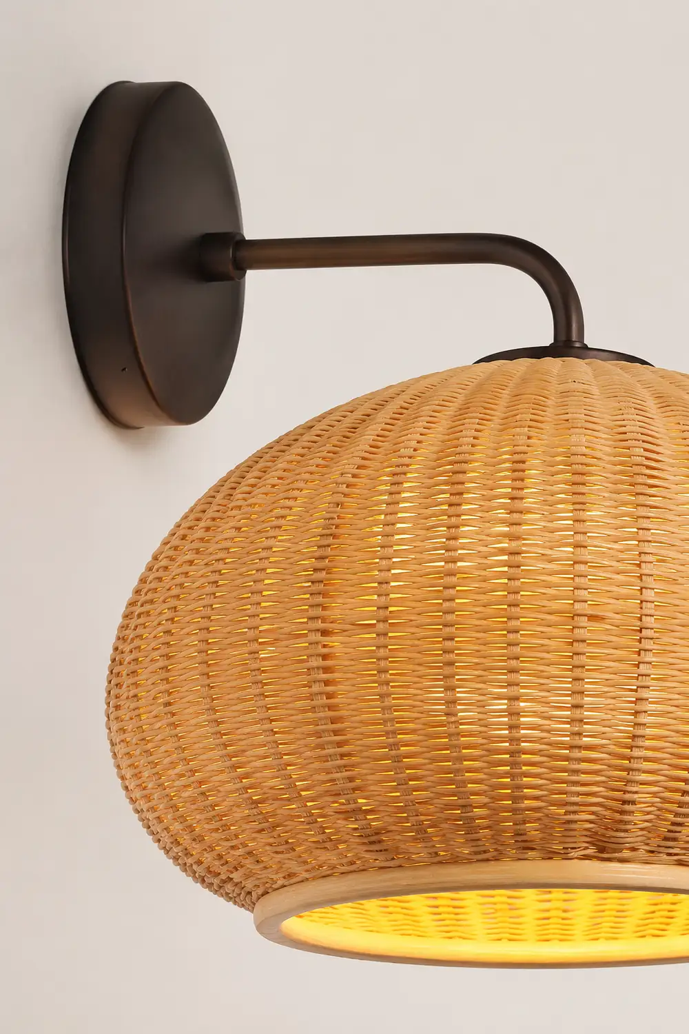 Ritta Außenwandleuchte Bauernhof, Metall & Rattan, 33CM Lang - Lumpaz