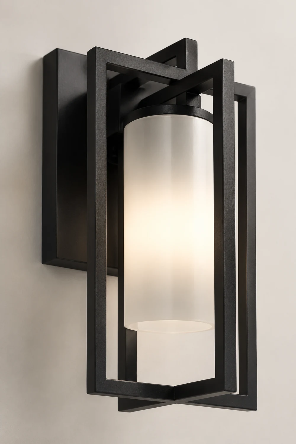 Orr Außenwandleuchte Schwarz, Rechteckig, Metall, 57CM Lang - Lumpaz
