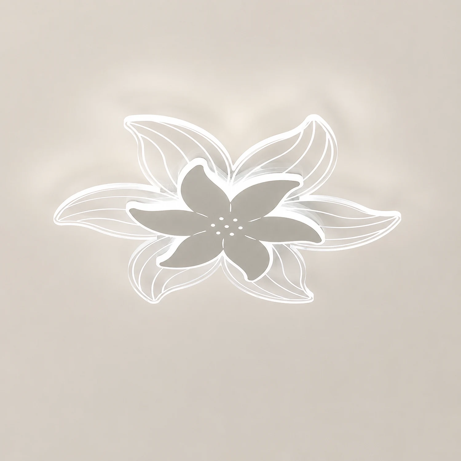 Hana Deckenleuchte Blumenform Weiß, 42/52CM Lang - Lumpaz