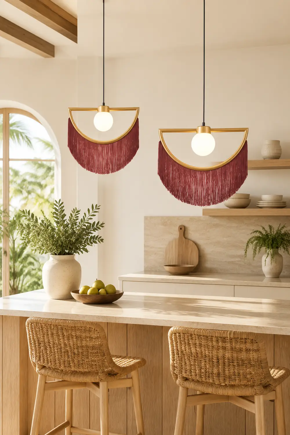 Minori Halbrund Pendelleuchte, 4 Farben, 38/60CM Lang - Lumpaz