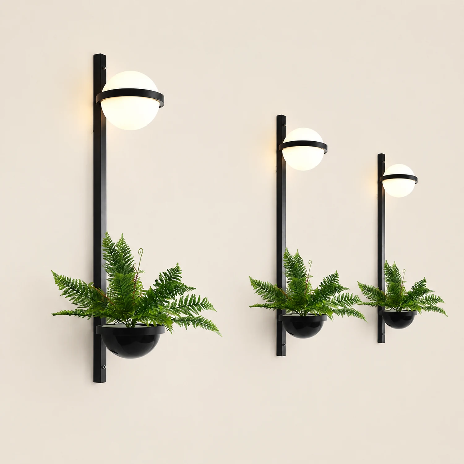 Valentina Außenwandleuchte mit Pflanztopf, Solar, 4 Stile, 55/100/120CM Lang - Lumpaz