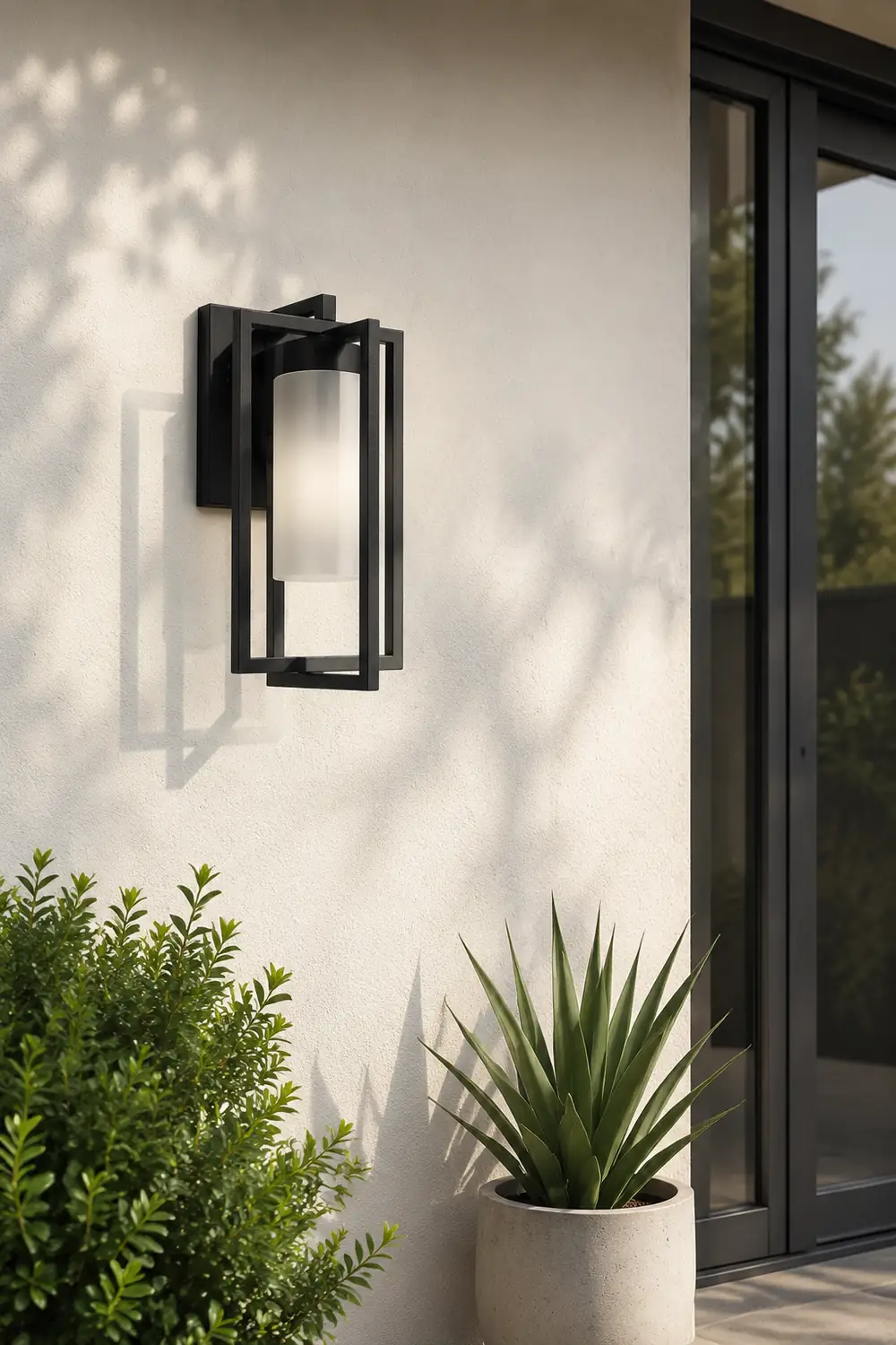 Orr Außenwandleuchte Schwarz, Rechteckig, Metall, 57CM Lang - Lumpaz