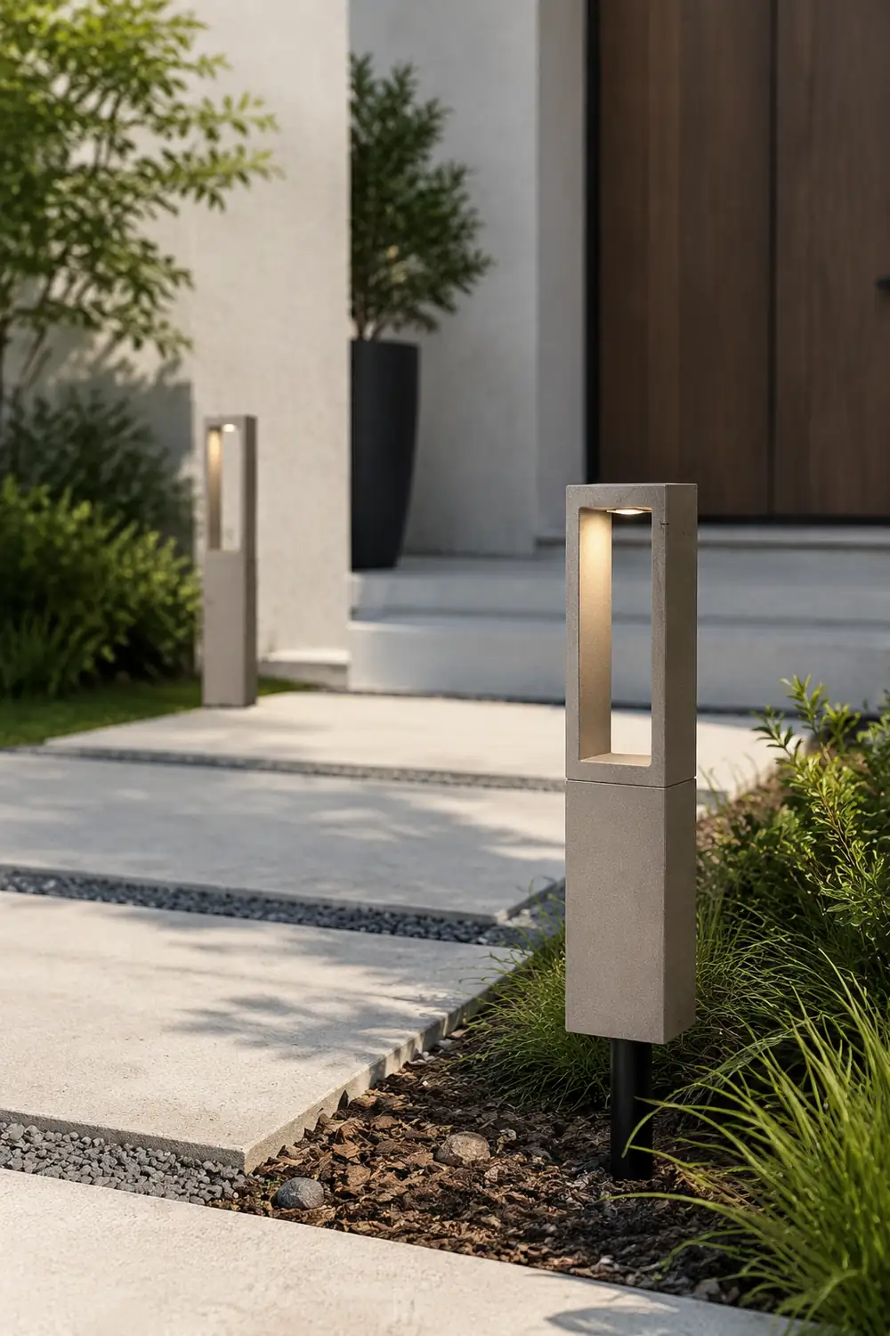 Pena Minimalistisch Außen-Pollerleuchte Grau, Metall & Aluminium, 25CM Lang - Lumpaz