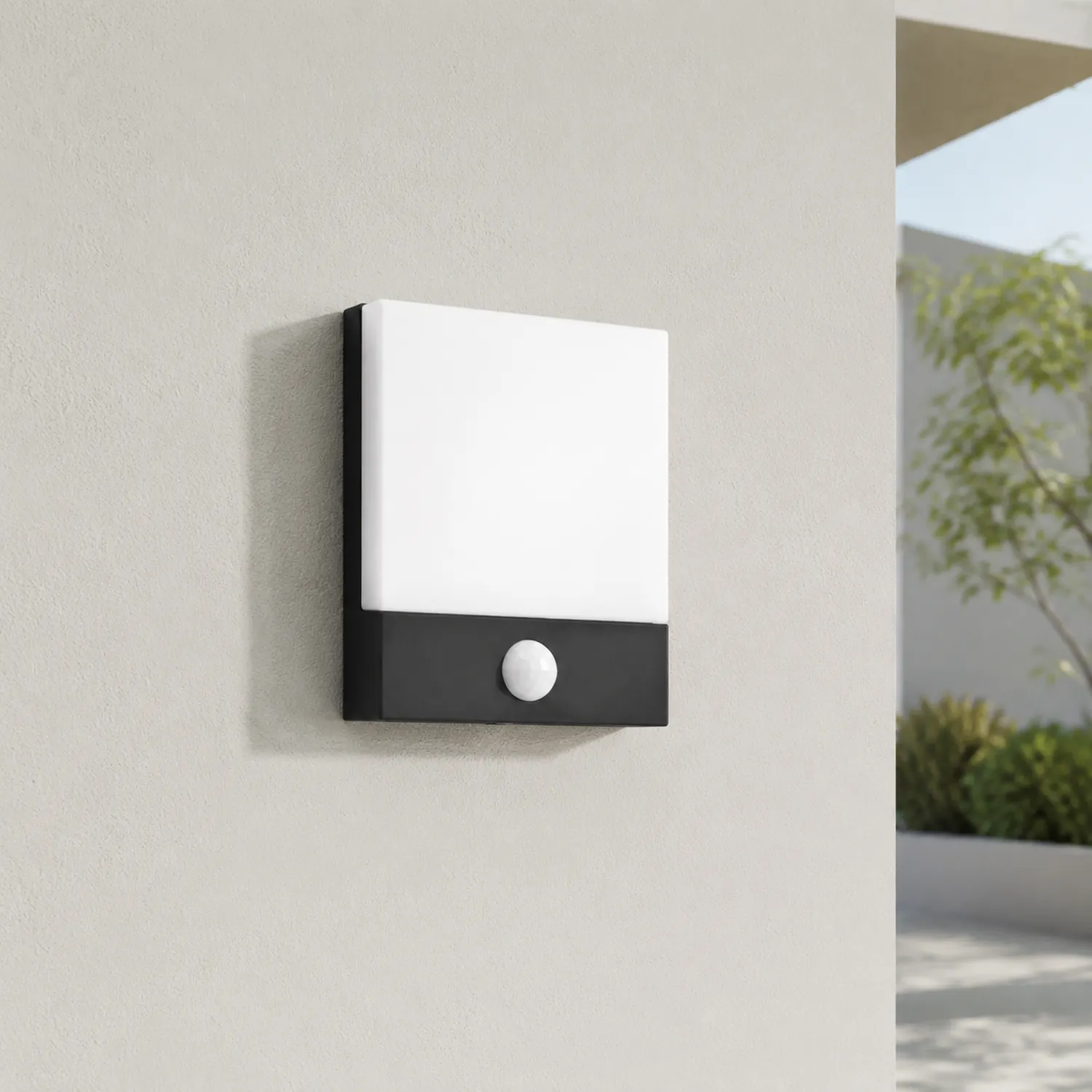 Orr Außenwandleuchte Schwarz & Weiß, Sensor, 20CM Lang - Lumpaz