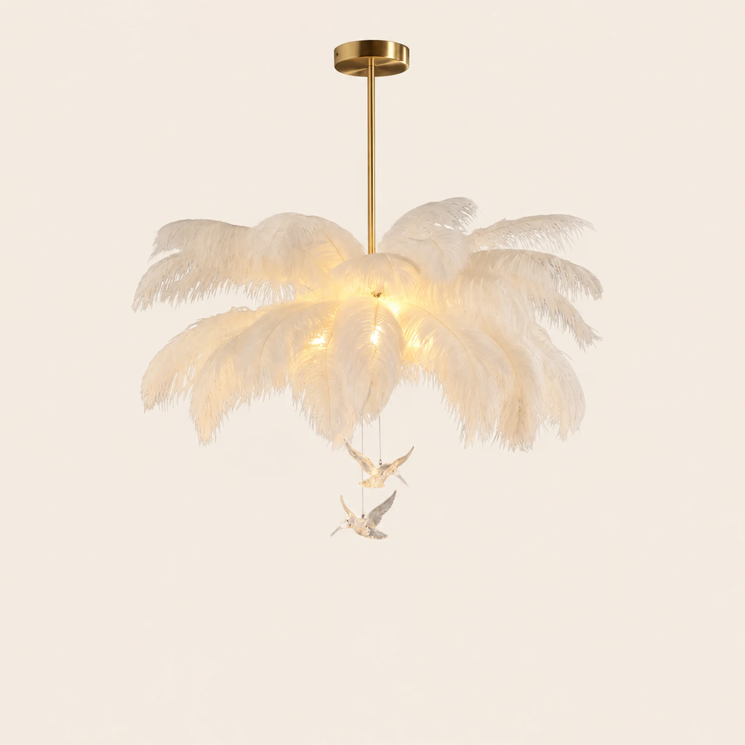 O'Moore  Kronleuchter Straußenfeder Vögel, 2 Stile, ∅56CM/60CM/65CM - Lumpaz