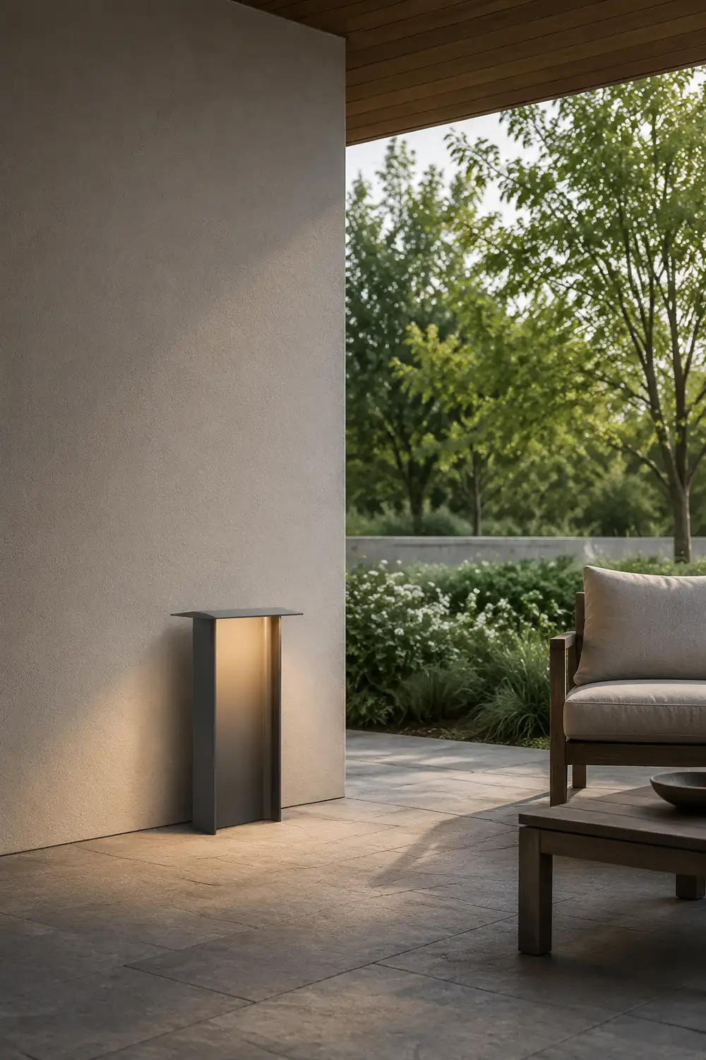 Orr Modern Außen-Pollerleuchte Grau Solar, 32CM/72CM Lang - Lumpaz